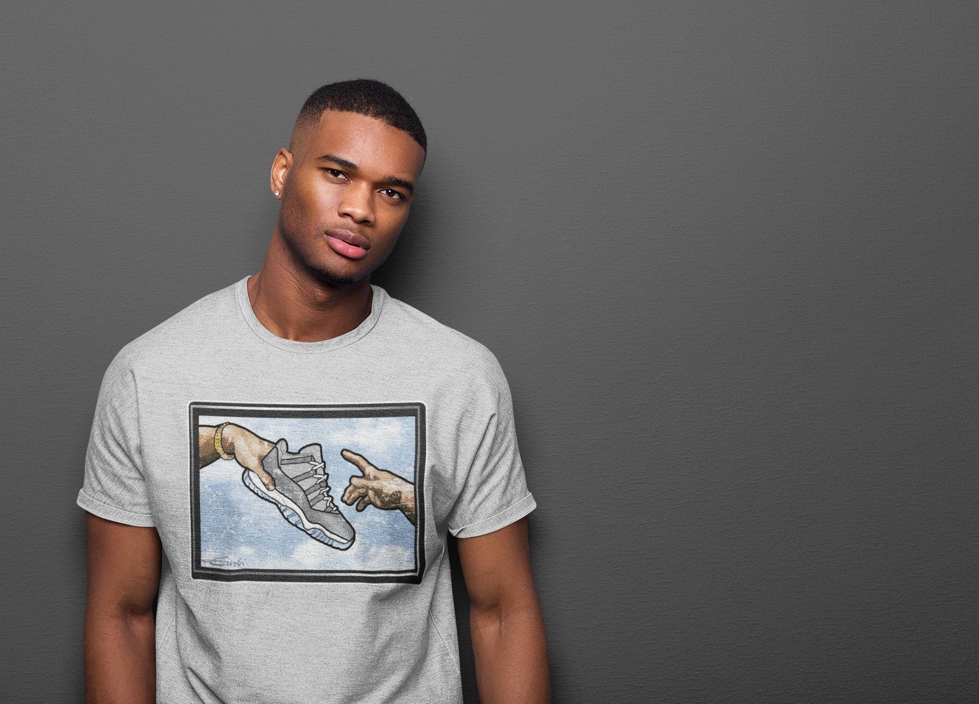 Adam's Creation Unisex Tops - Air Jordan 11 Cool Grey