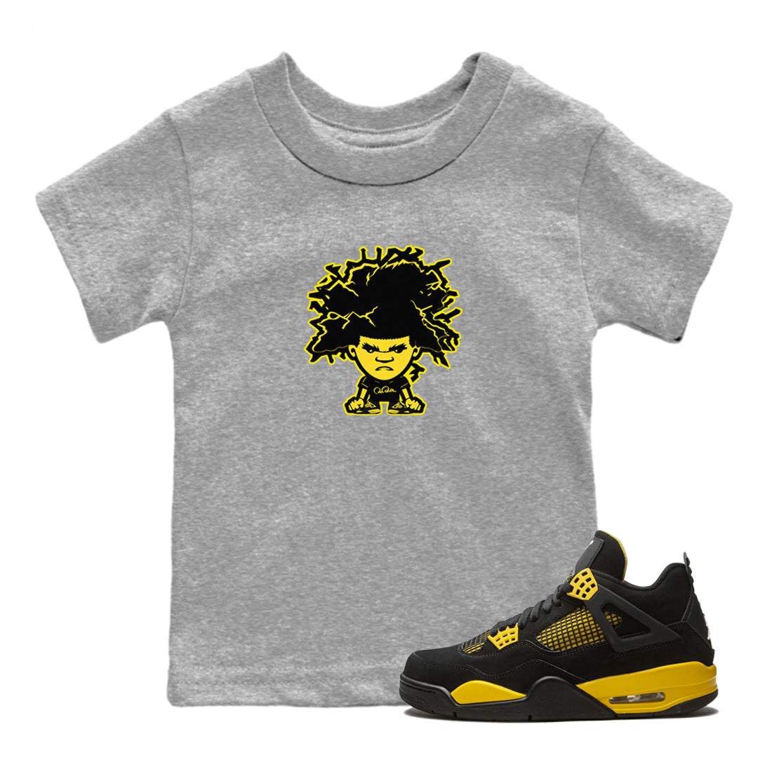 Afro Boy Kids Tops - Air Jordan 4 Thunder