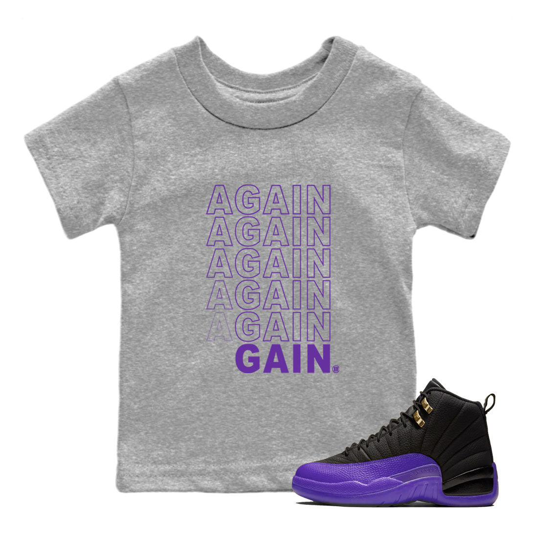 Again Gain snkmatch Tee Kids - Air Jordan 12 Field Purple
