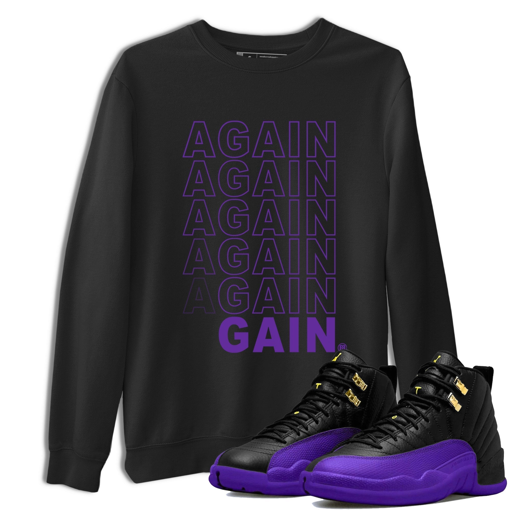 Again Gain snkmatch Tee - Air Jordan 12 Field Purple