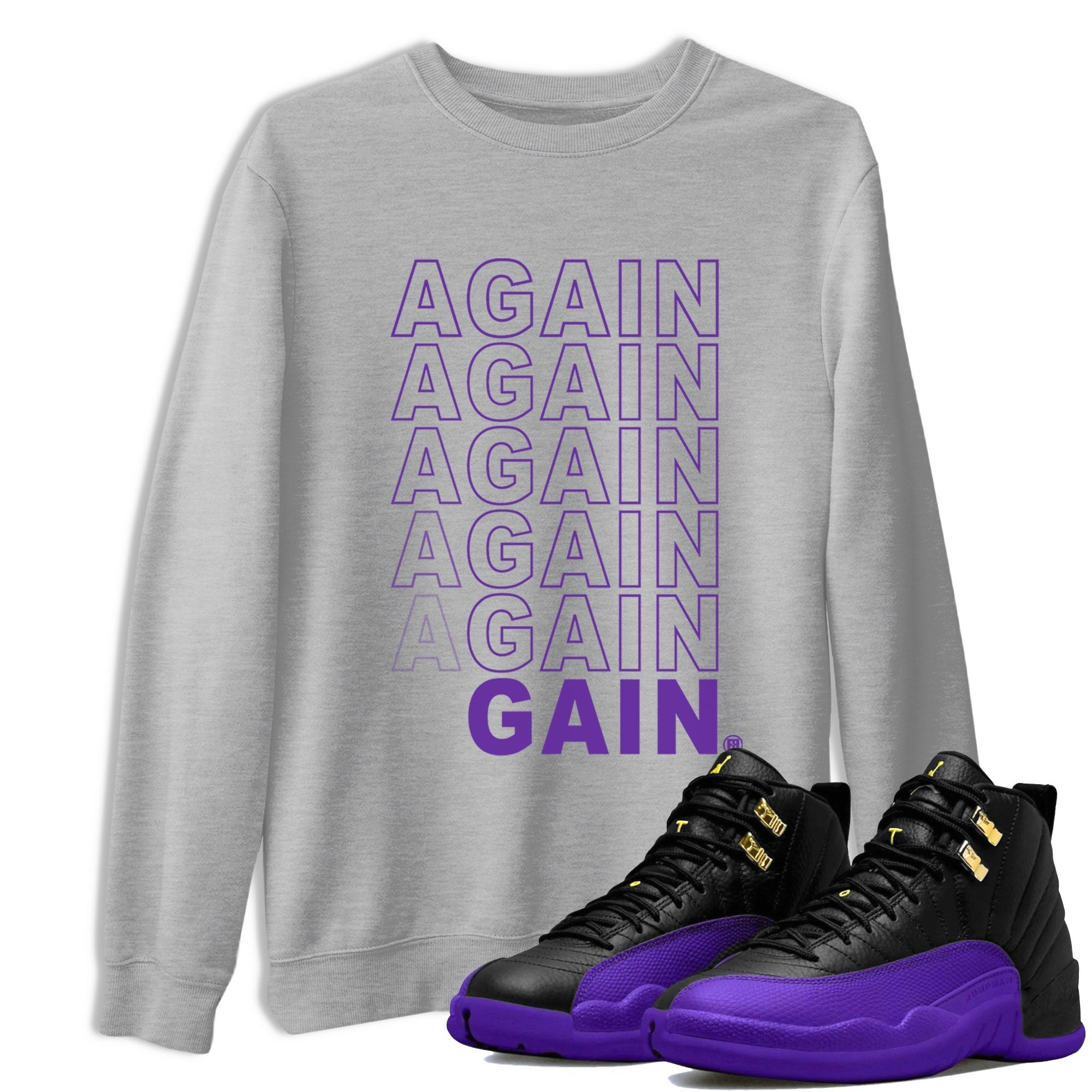 Again Gain snkmatch Tee - Air Jordan 12 Field Purple