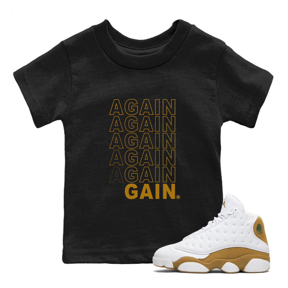 Again Gain SNRT Sneaker Tee Kids - Air Jordan 13 Wheat