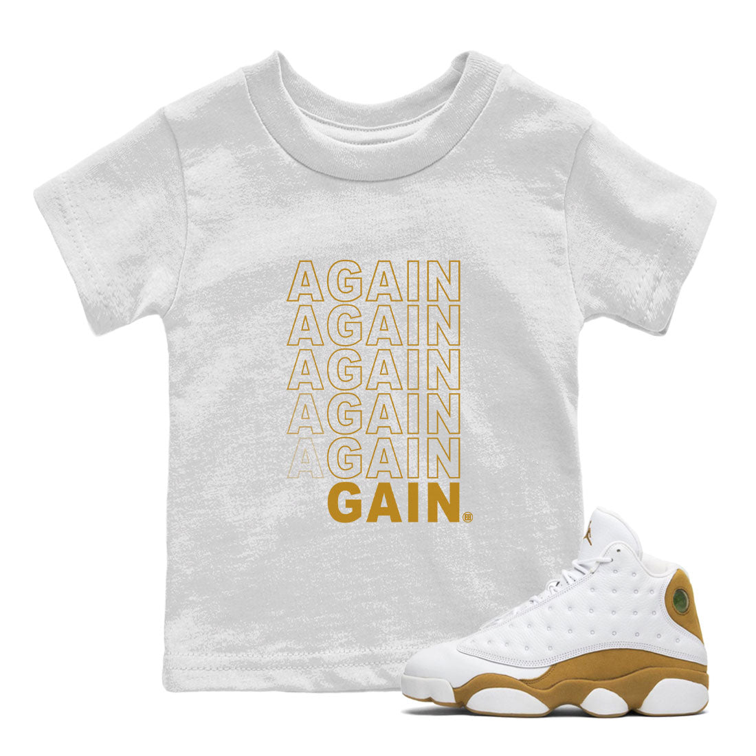 Again Gain SNRT Sneaker Tee Kids - Air Jordan 13 Wheat