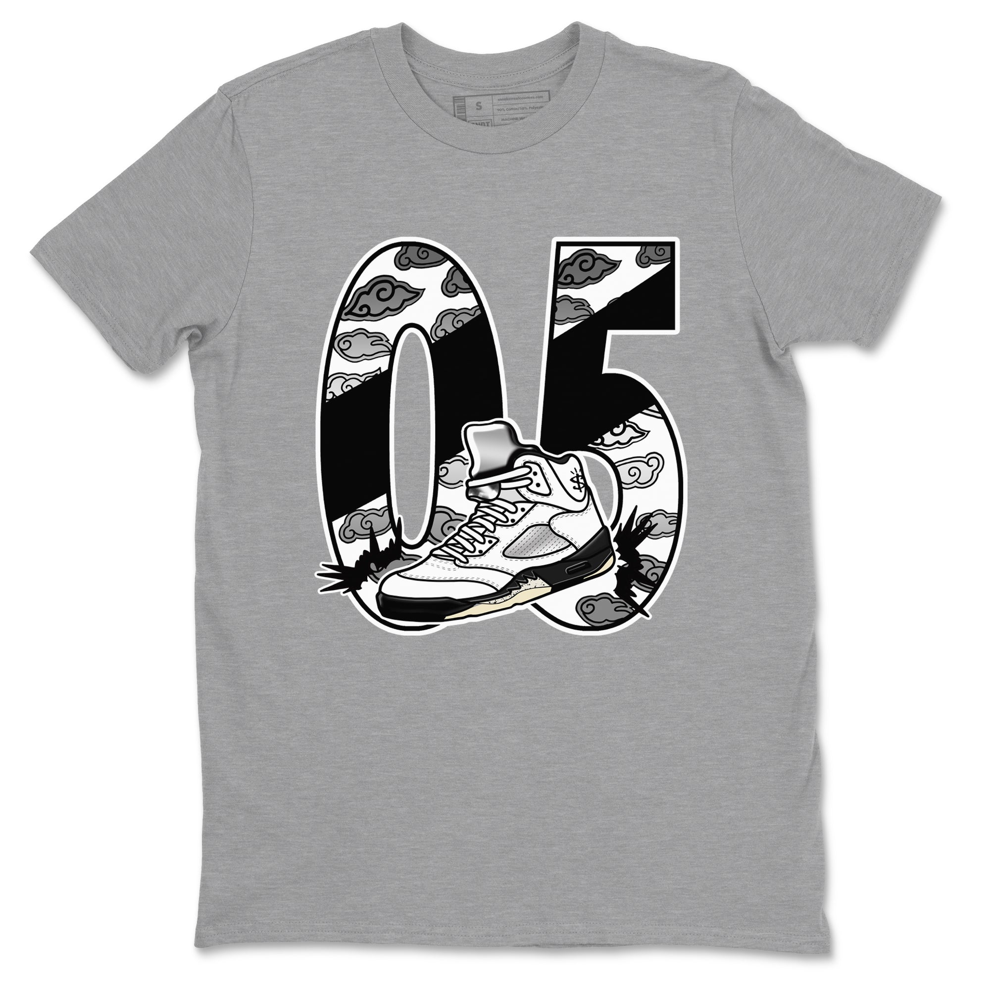 Aggressive Dribble snkmatch Tees - Air Jordan 5 White Black