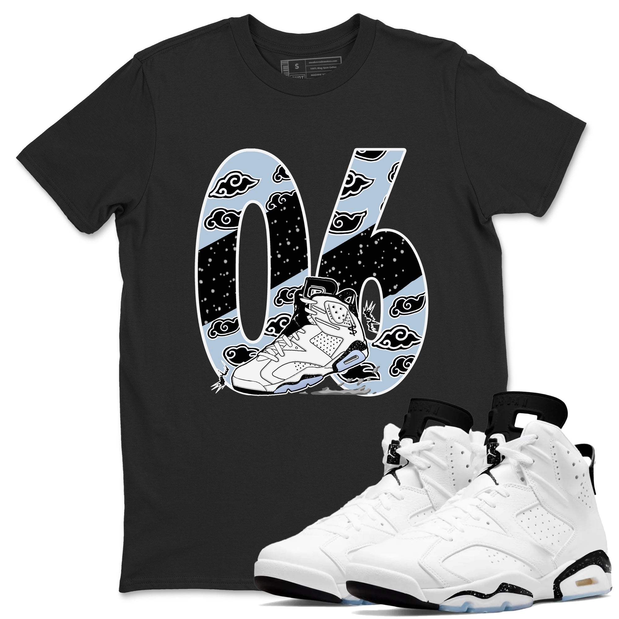 Aggressive Dribble snkmatch Tees - Air Jordan 6 White Black