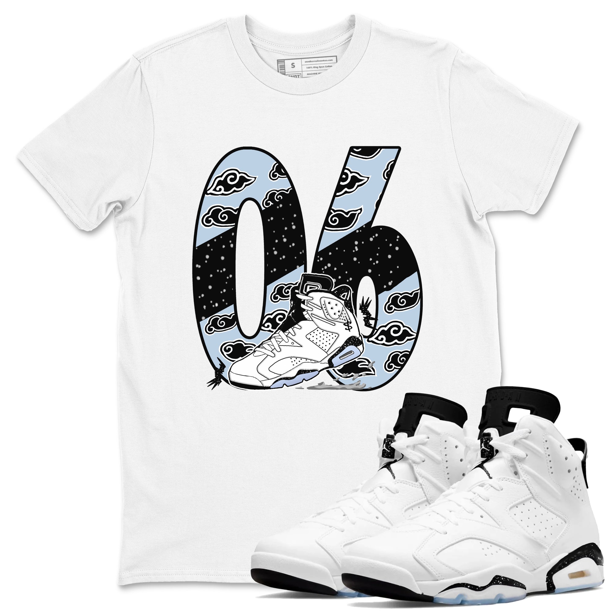 Aggressive Dribble snkmatch Tees - Air Jordan 6 White Black