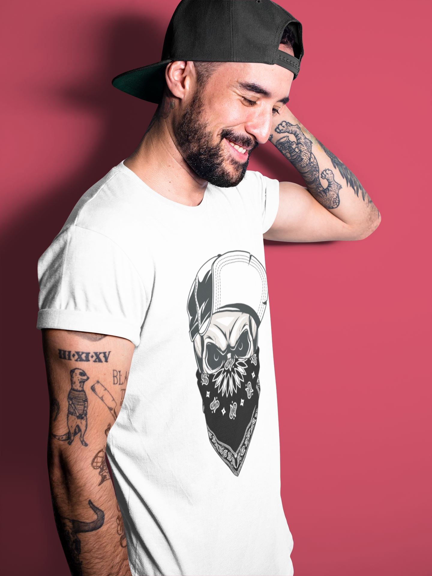 Skull Hat Unisex Tops - Air Jordan 1 Black White