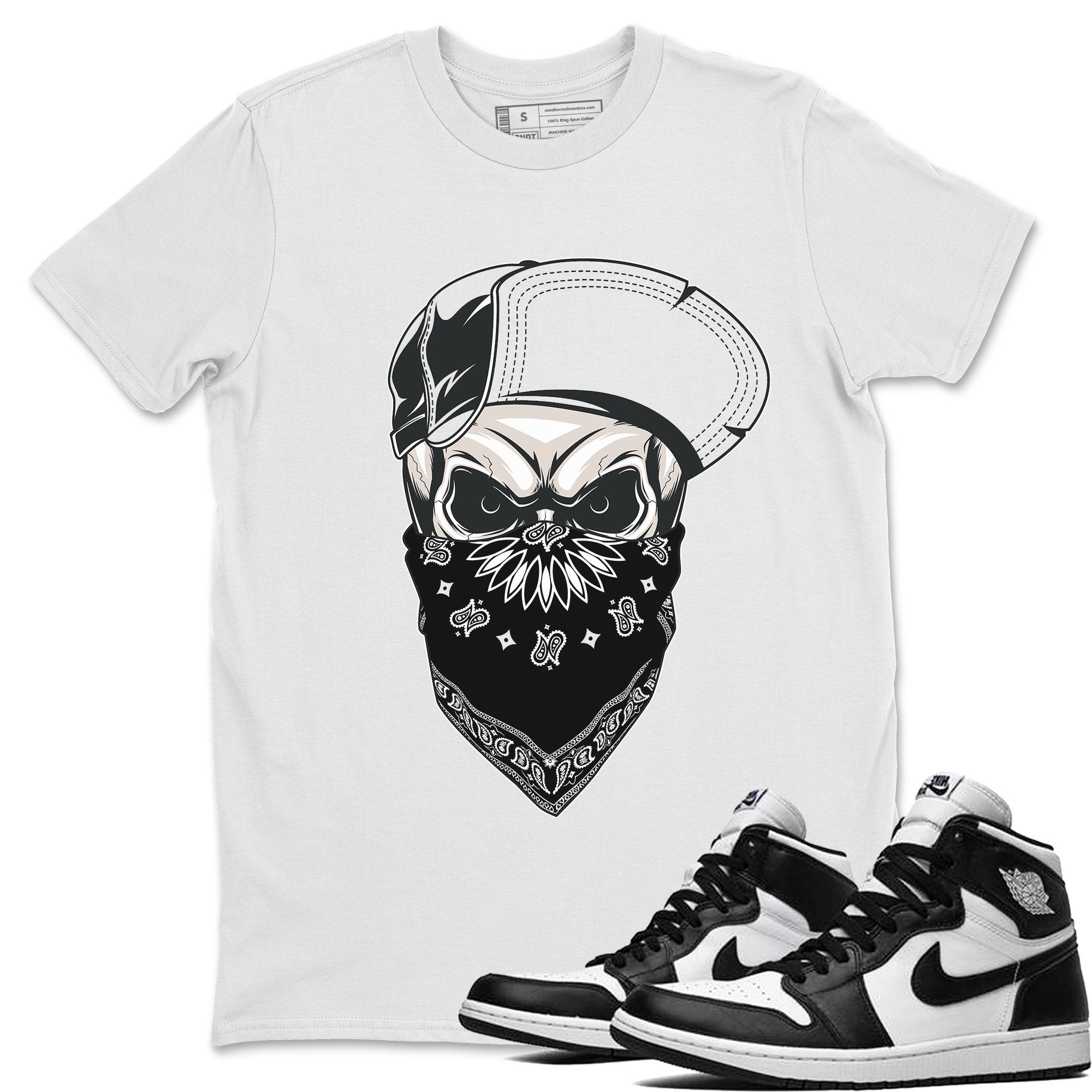 Skull Hat Unisex Tops - Air Jordan 1 Black White