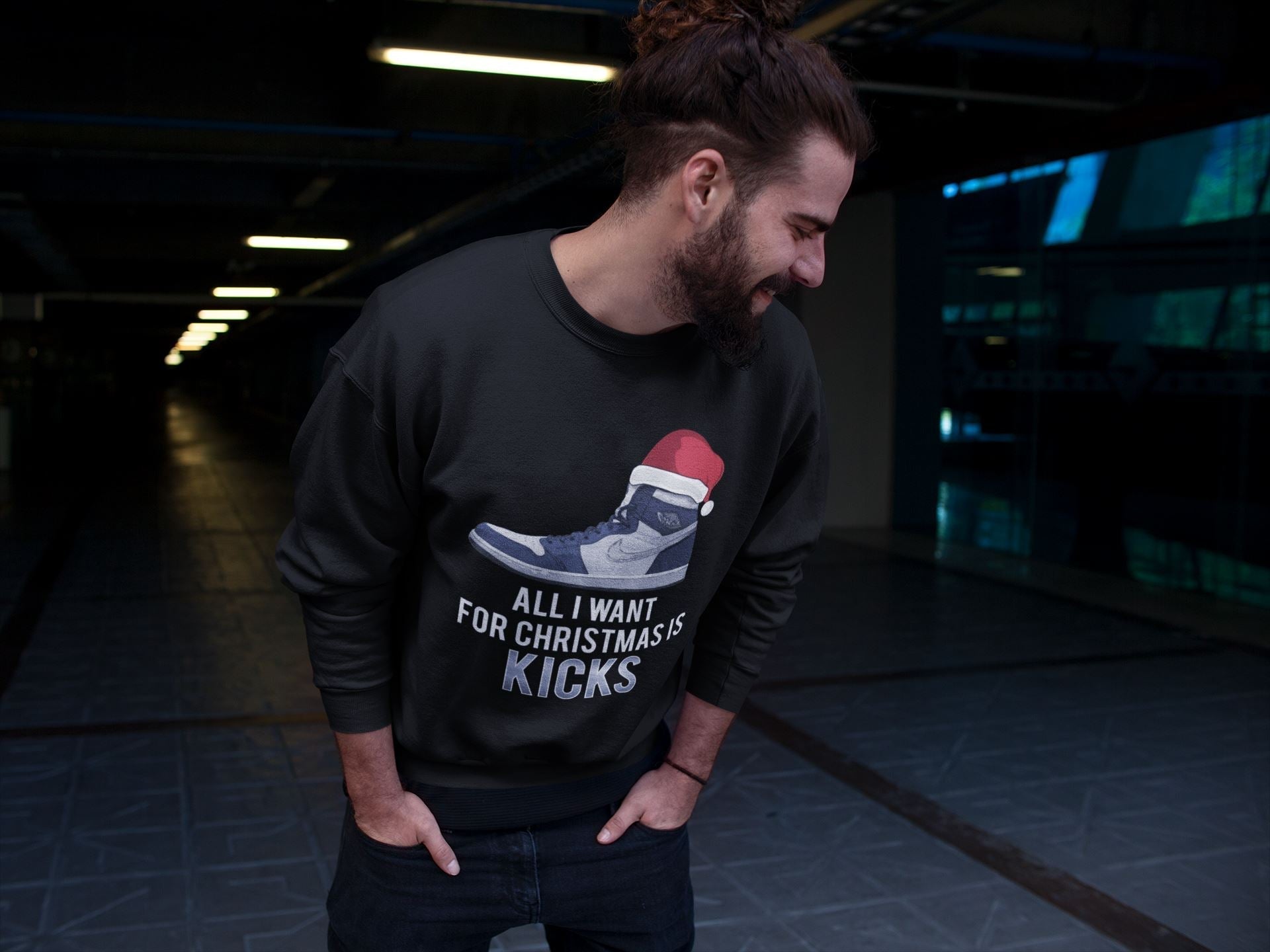 All I Want For Christmas Is Kicks Unisex Tops - Air Jordan 1 Midnight Navy