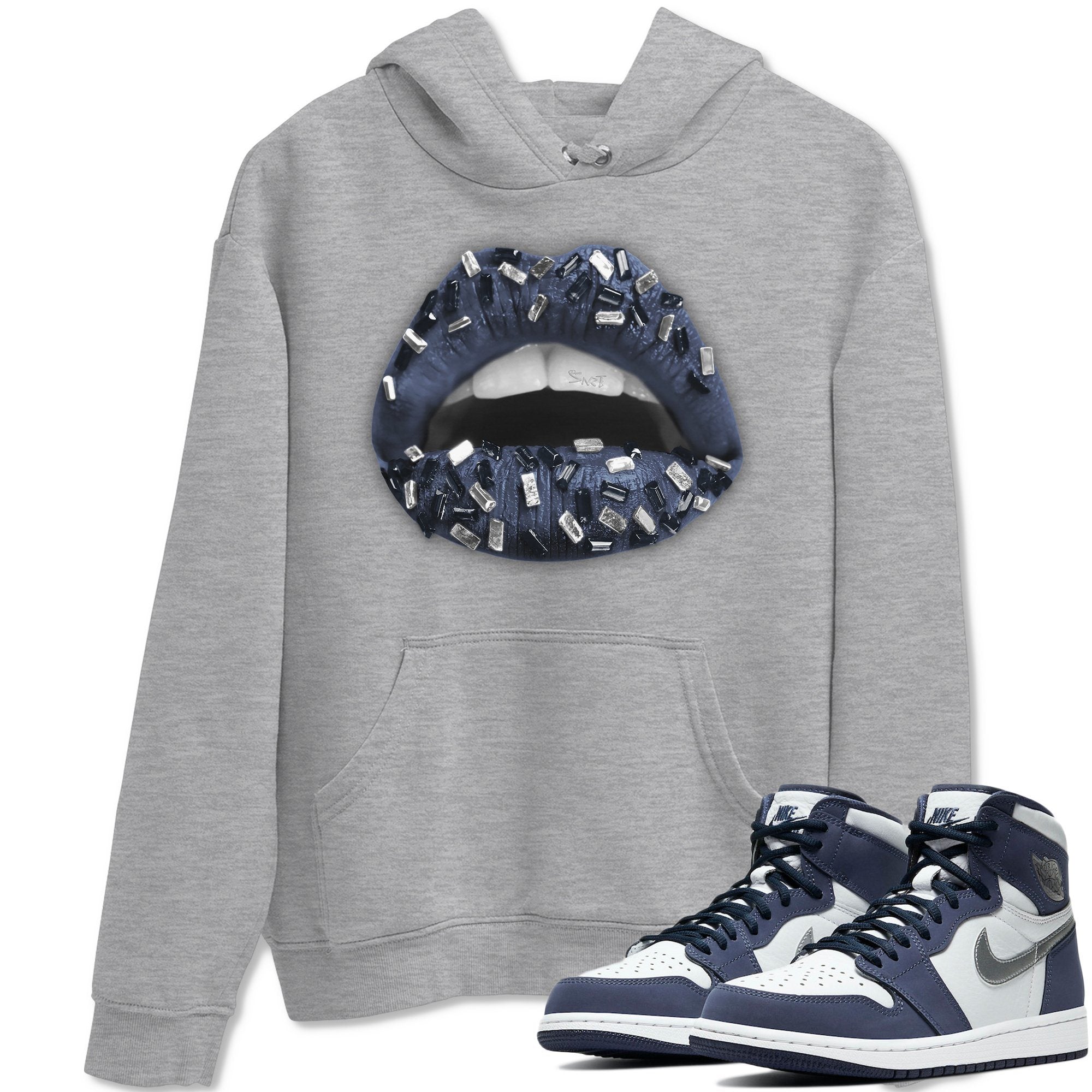 Lips Jewel Unisex Tops - Air Jordan 1 Midnight Navy
