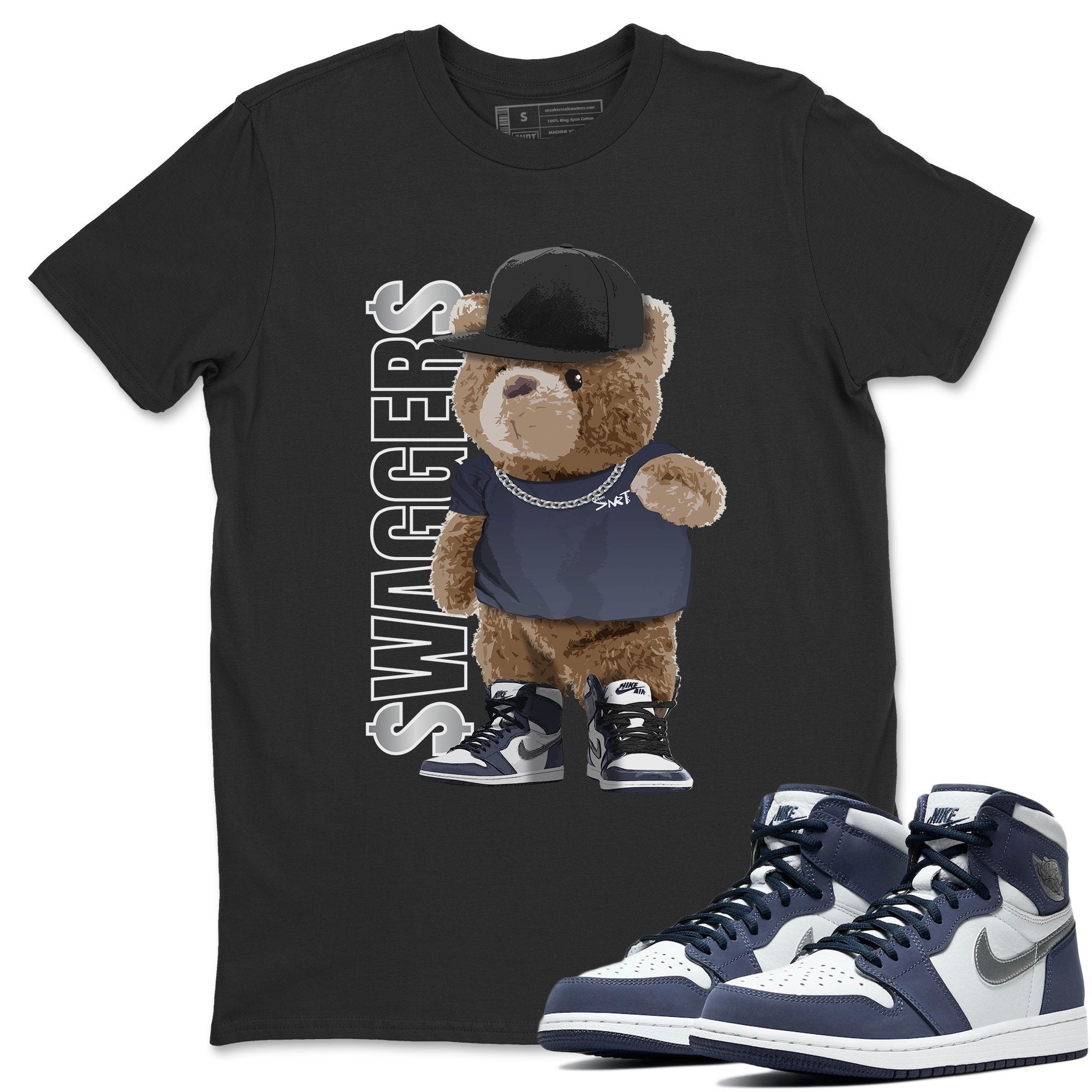 Bear Swaggers Unisex Tops - Air Jordan 1 Midnight Navy