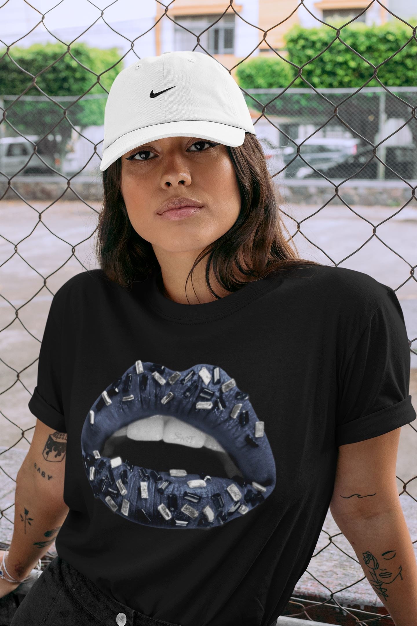 Lips Jewel Unisex Tops - Air Jordan 1 Midnight Navy