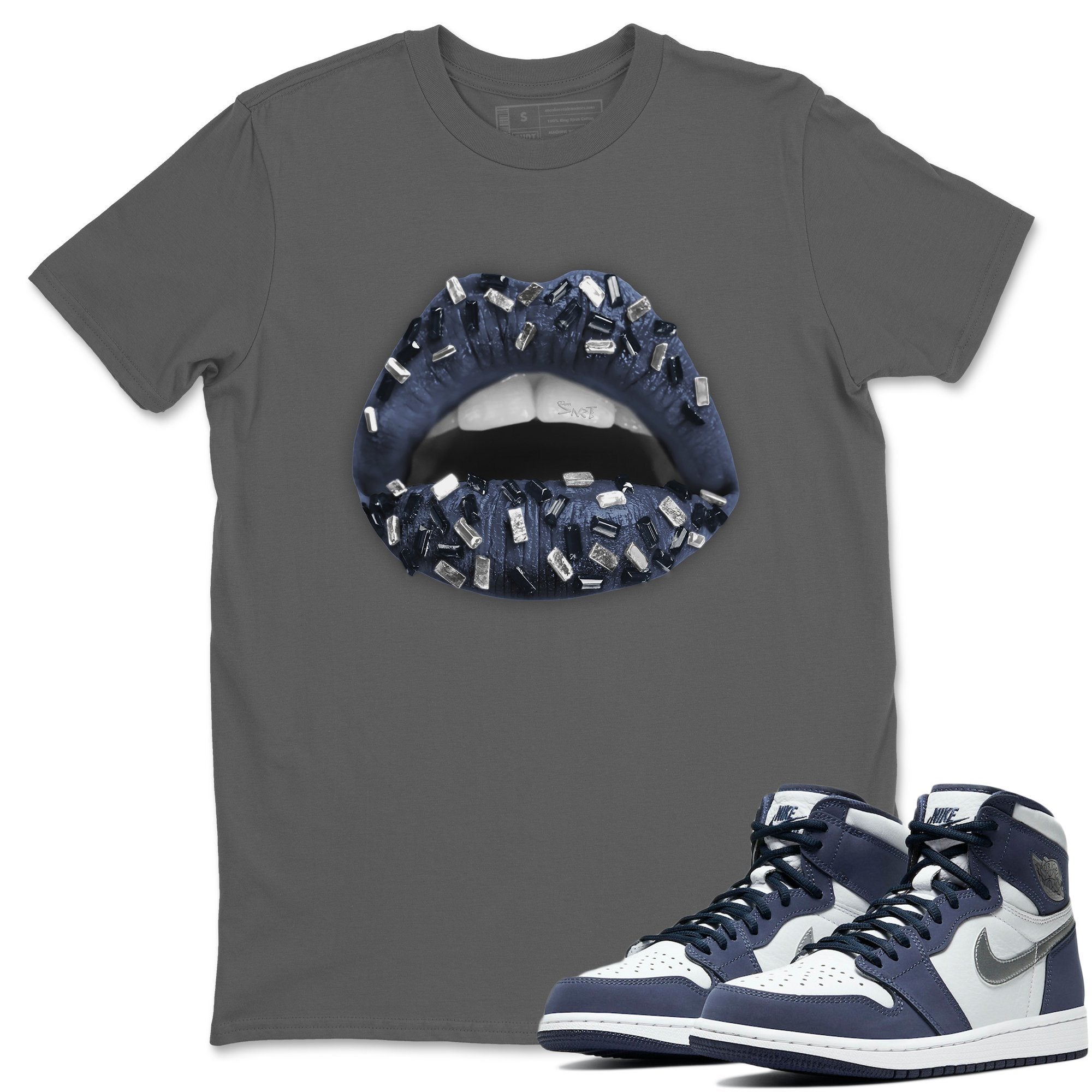 Lips Jewel Unisex Tops - Air Jordan 1 Midnight Navy