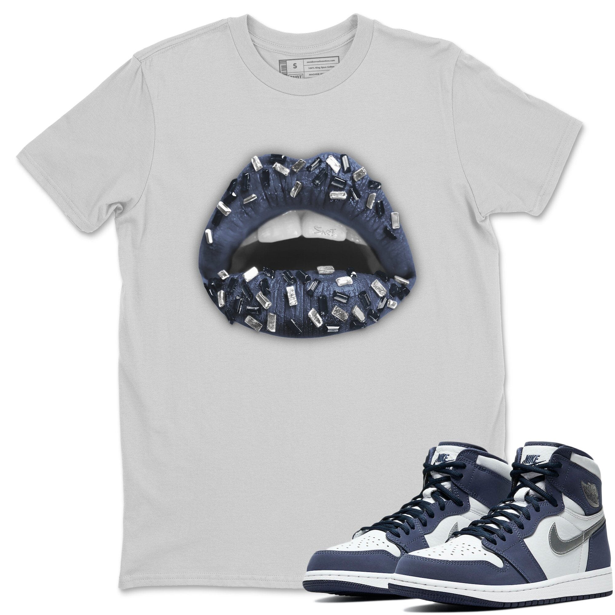 Lips Jewel Unisex Tops - Air Jordan 1 Midnight Navy