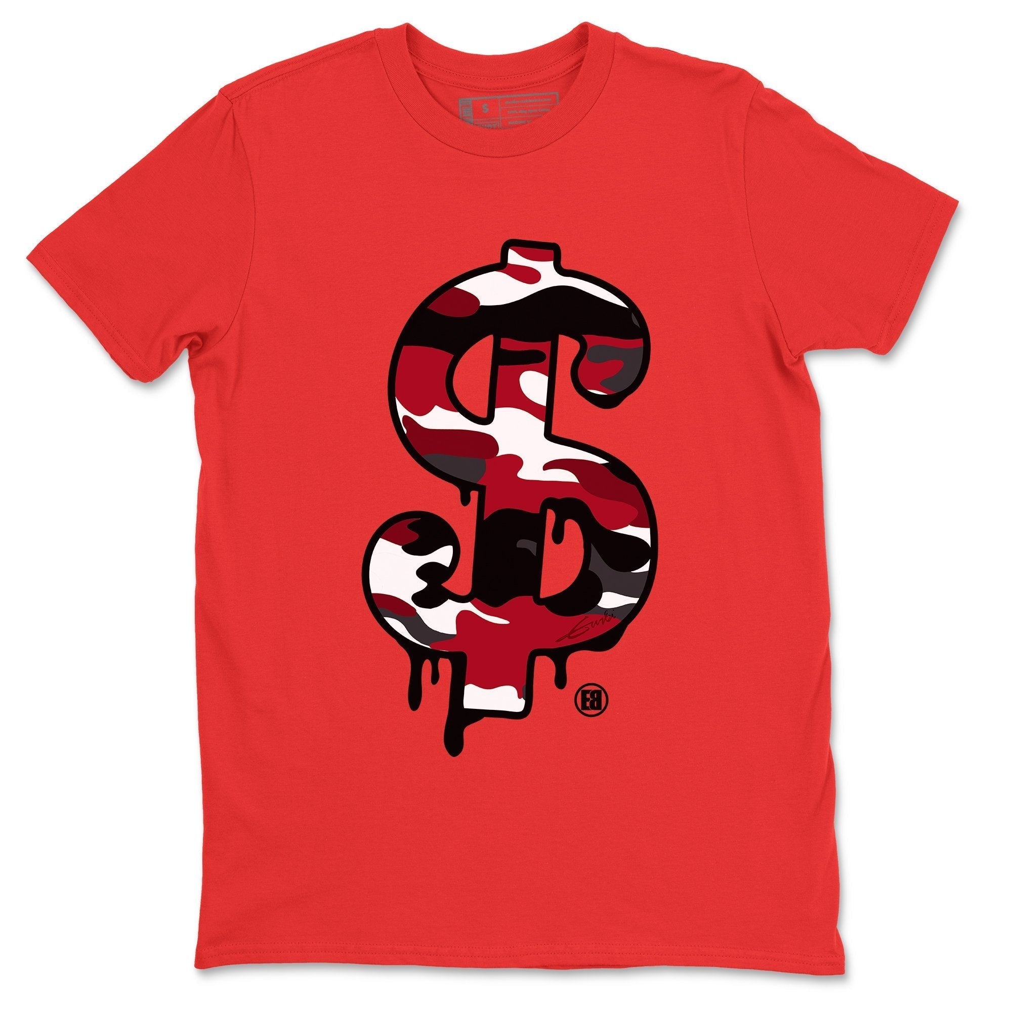 Dollar Camo Unisex Tops - Air Jordan 1 Satin Red