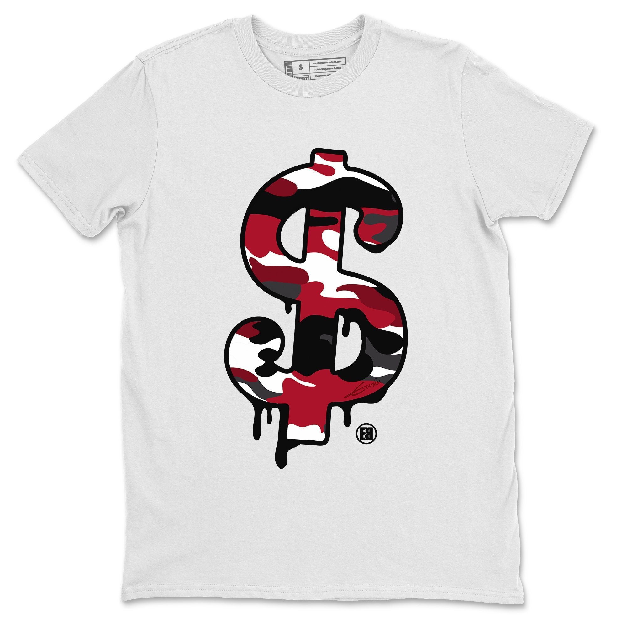 Dollar Camo Unisex Tops - Air Jordan 1 Satin Red