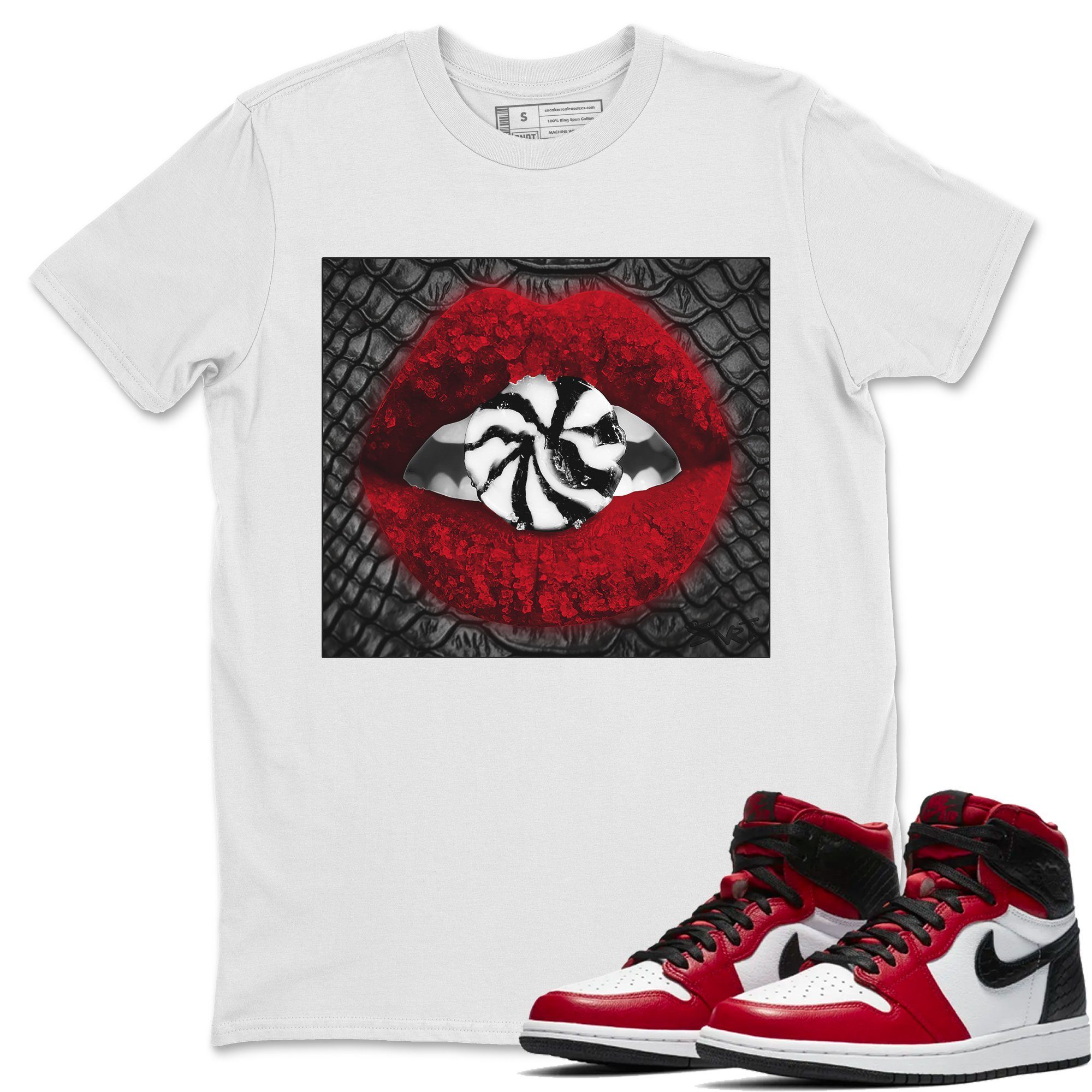 Lips Candy Unisex Tops - Air Jordan 1 Satin Red