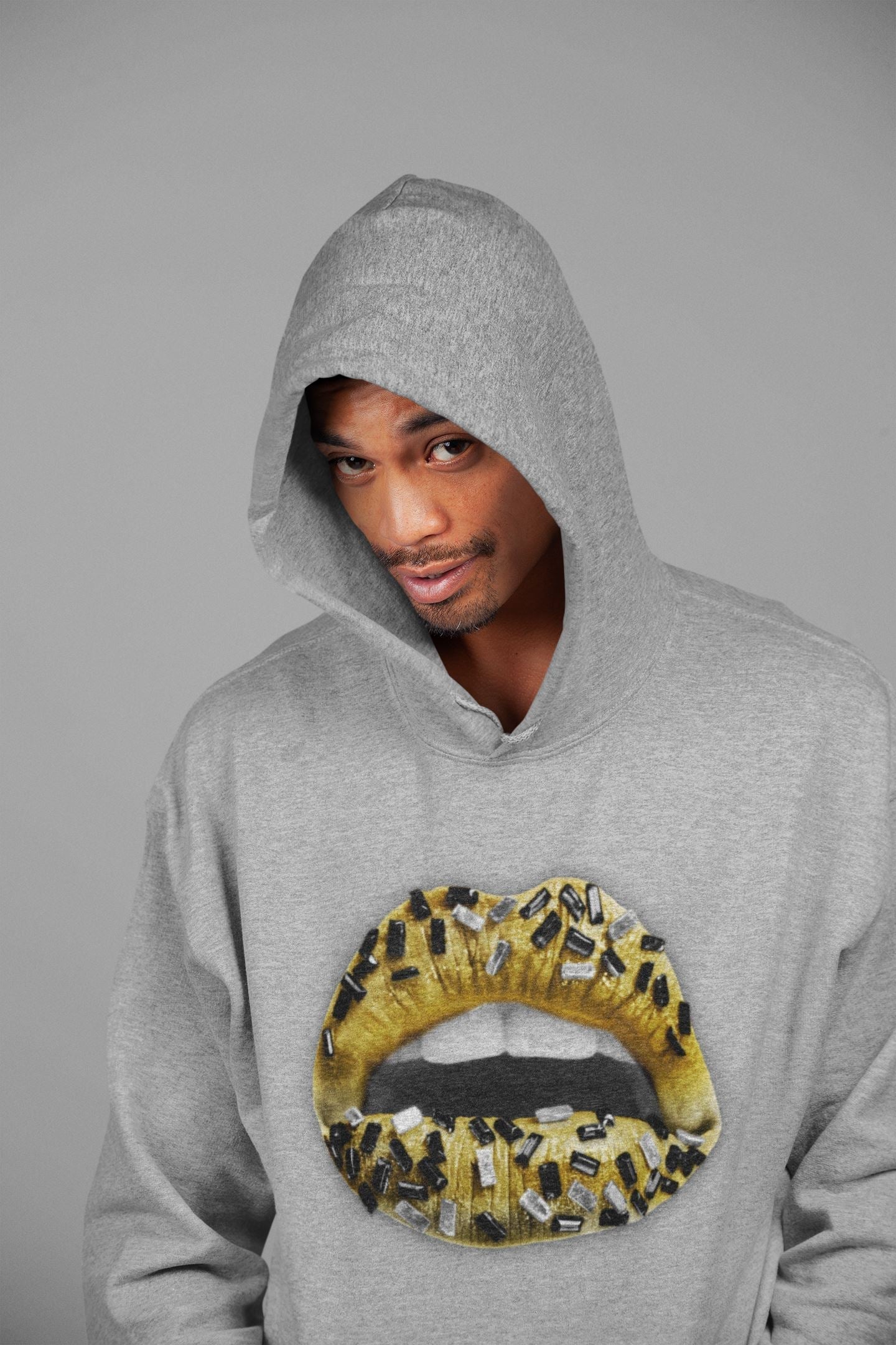 Lips Jewel Unisex Tops - Air Jordan 1 Metallic Gold