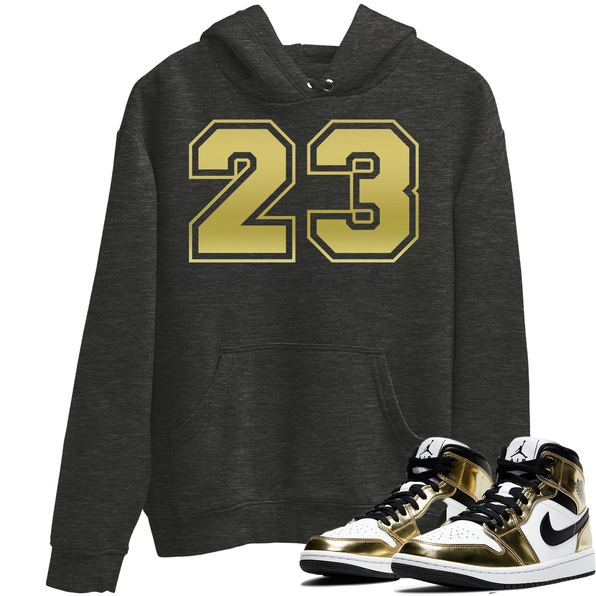 Number 23 Unisex Tops - Air Jordan 1 Metallic Gold