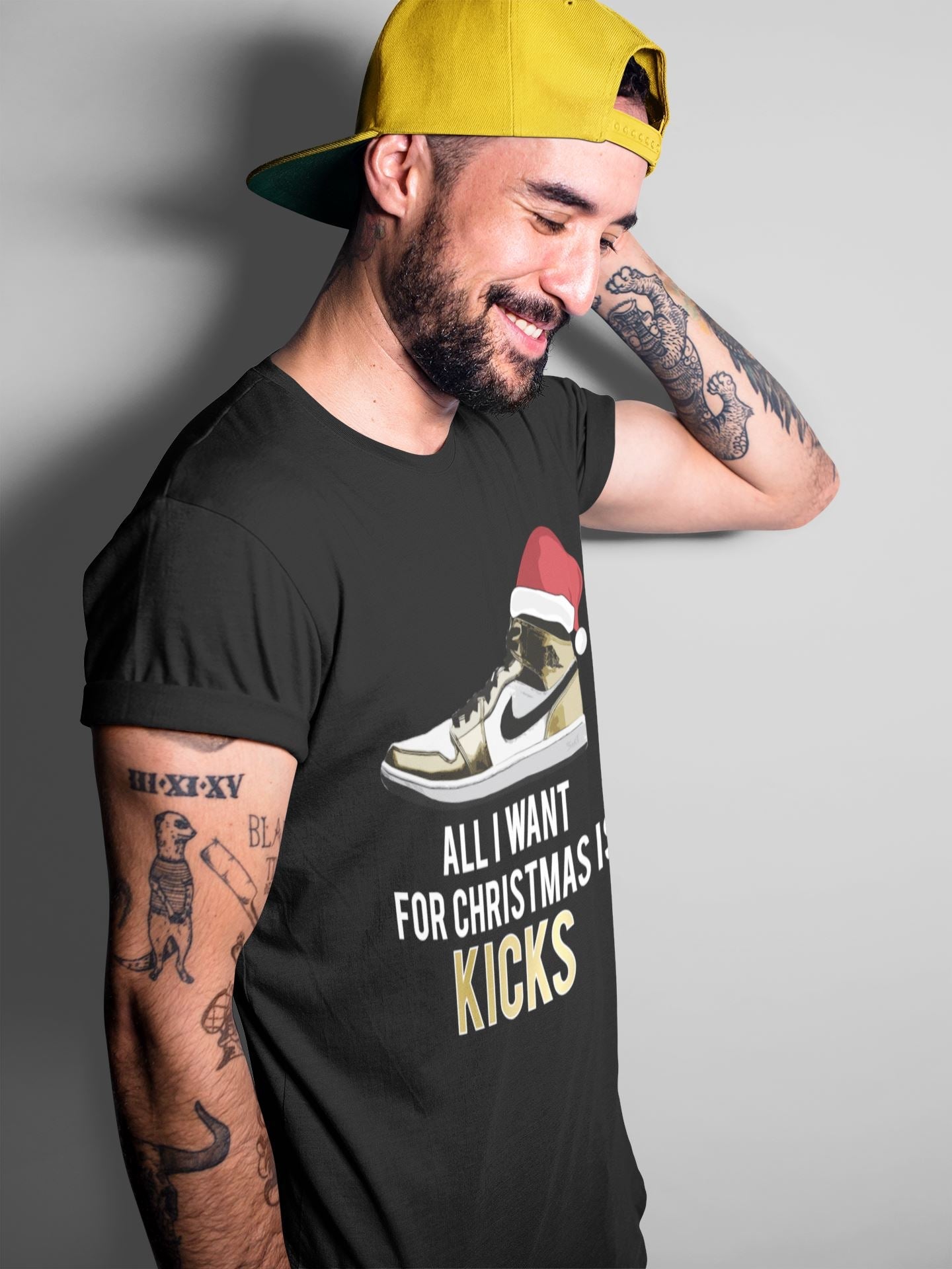 All I Want For Christmas Is Kicks Unisex Tops - Air Jordan 1 Metallic Gold