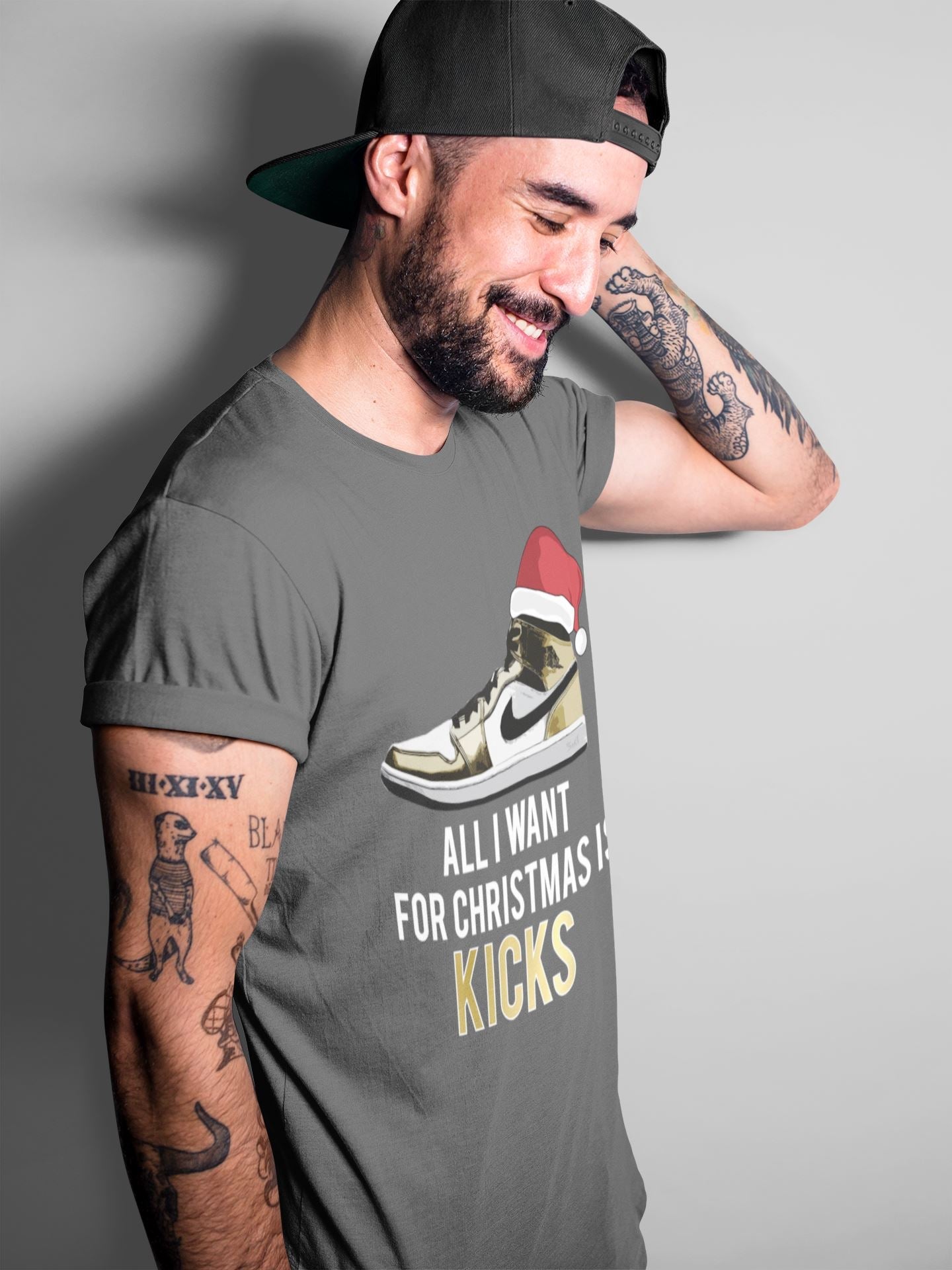 All I Want For Christmas Is Kicks Unisex Tops - Air Jordan 1 Metallic Gold