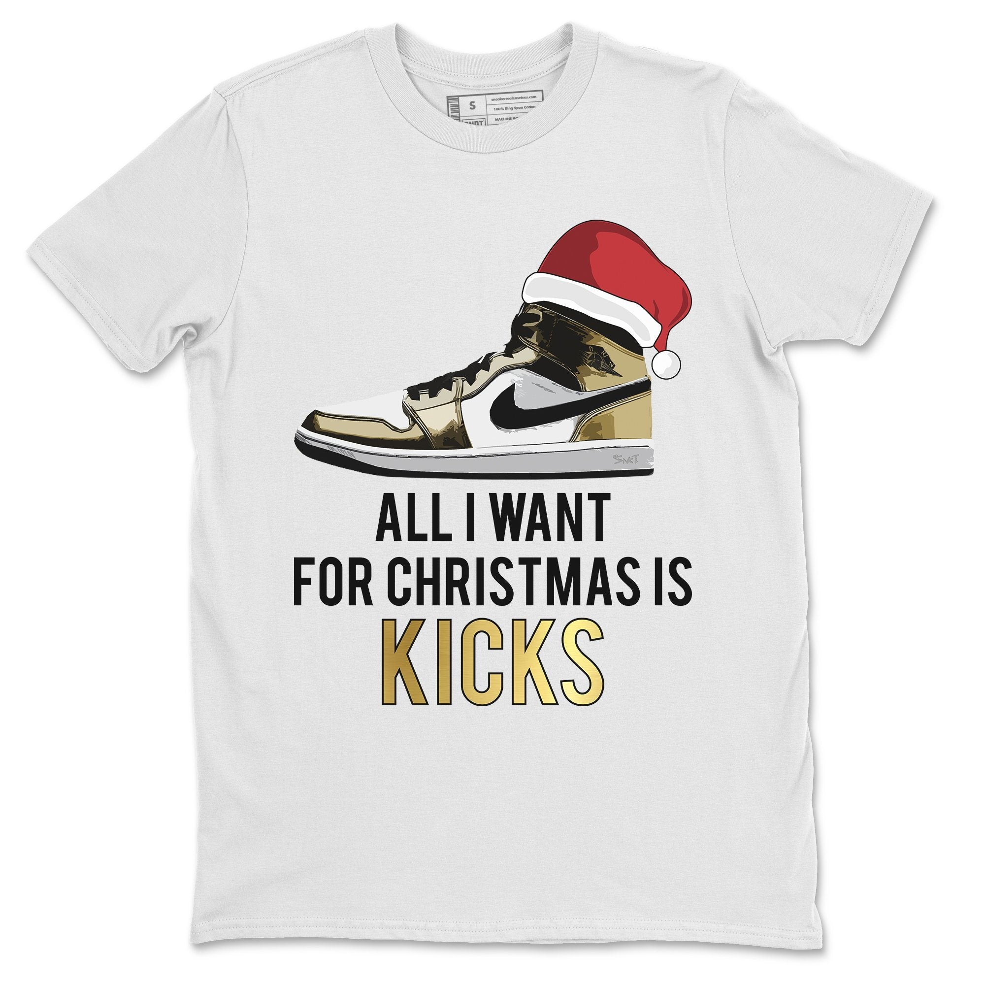 All I Want For Christmas Is Kicks Unisex Tops - Air Jordan 1 Metallic Gold