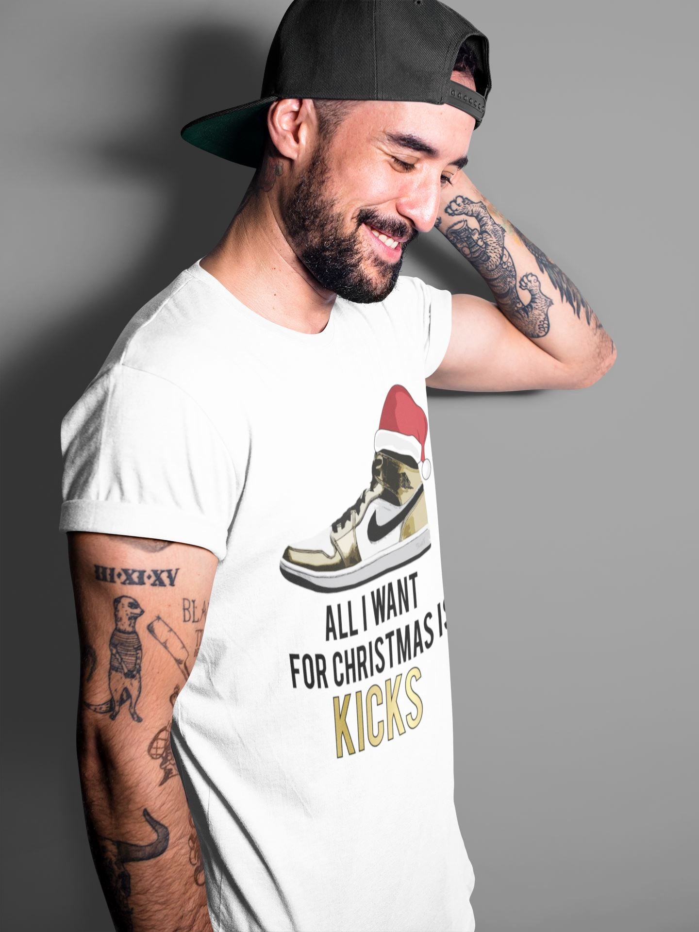 All I Want For Christmas Is Kicks Unisex Tops - Air Jordan 1 Metallic Gold