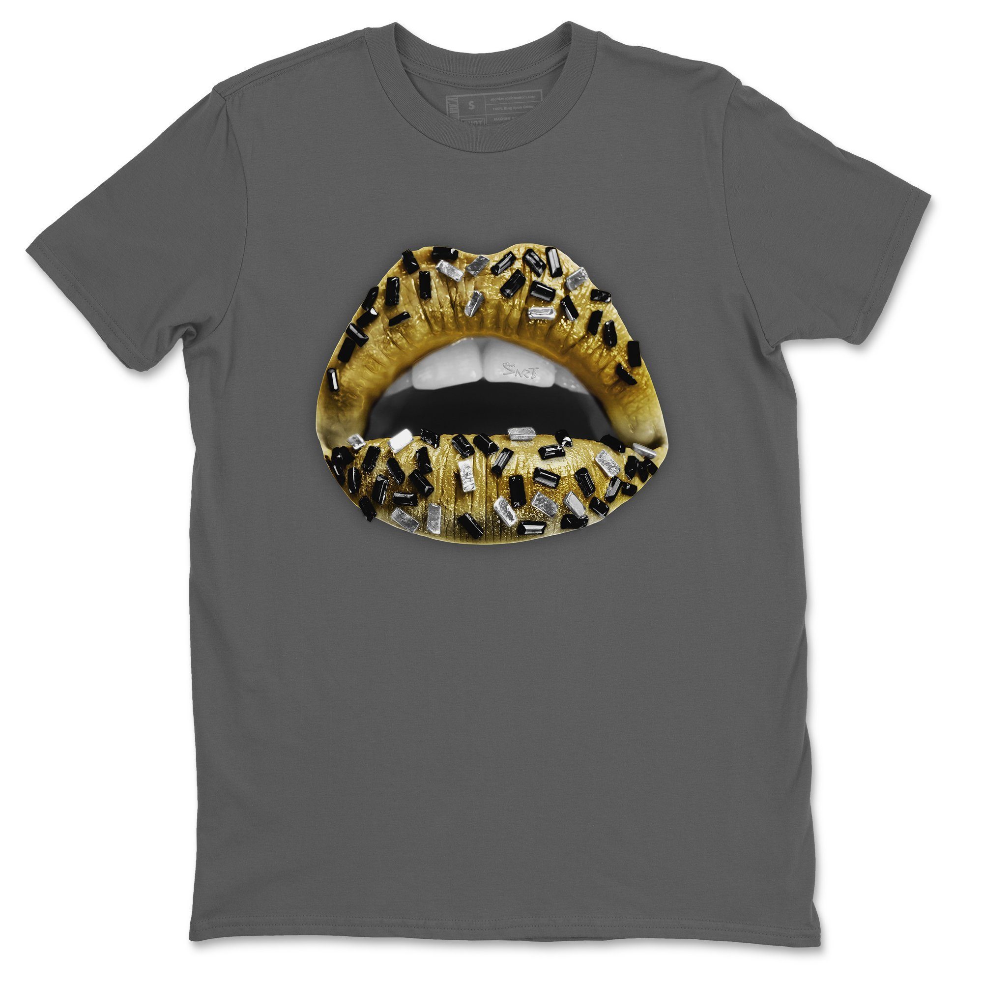Lips Jewel Unisex Tops - Air Jordan 1 Metallic Gold