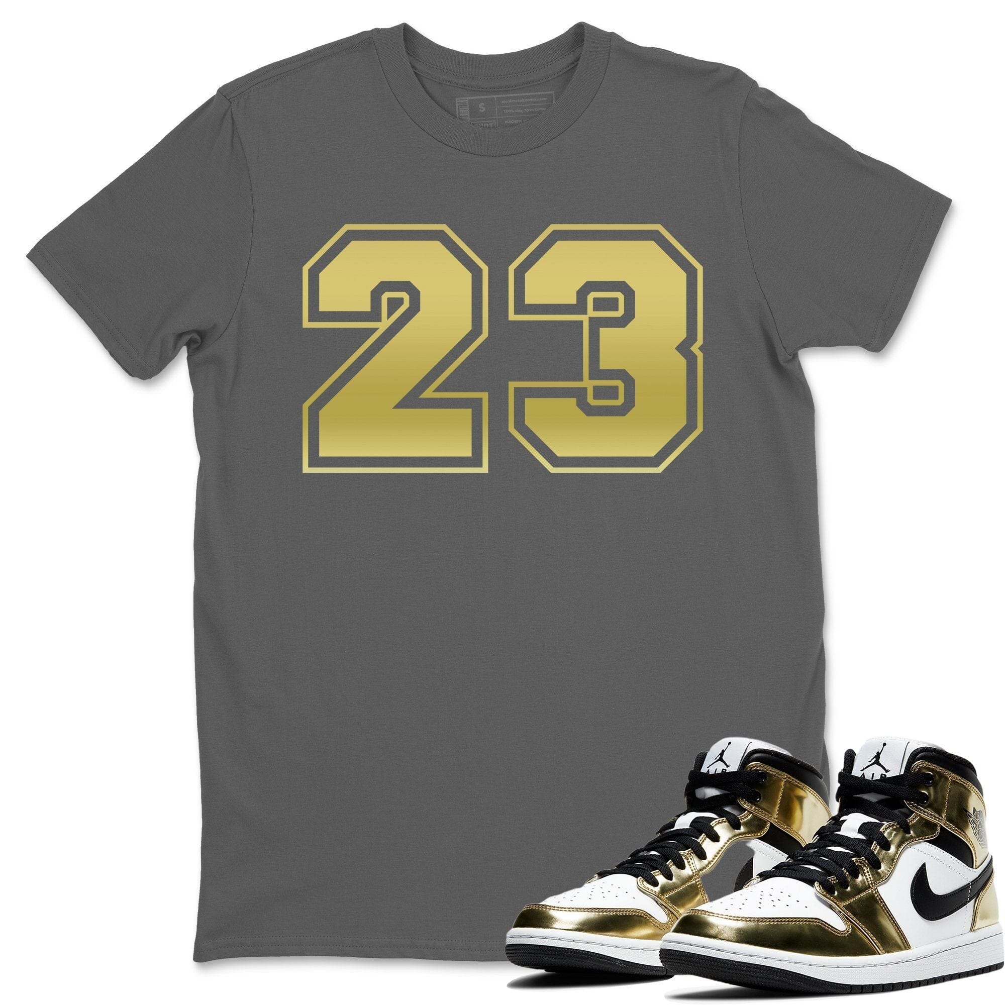 Number 23 Unisex Tops - Air Jordan 1 Metallic Gold