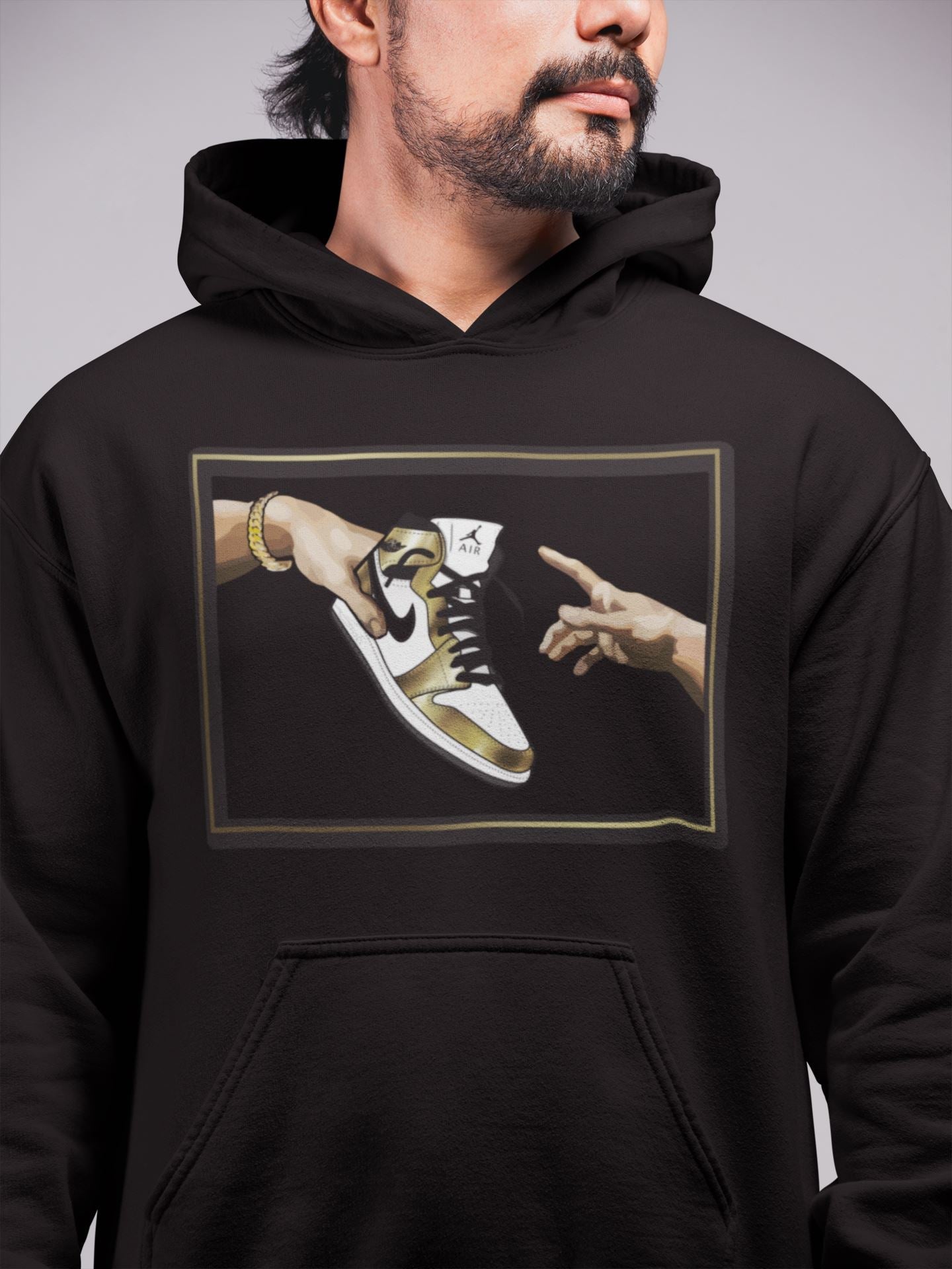 Adam's Creation Unisex Tops - Air Jordan 1 Metallic Gold