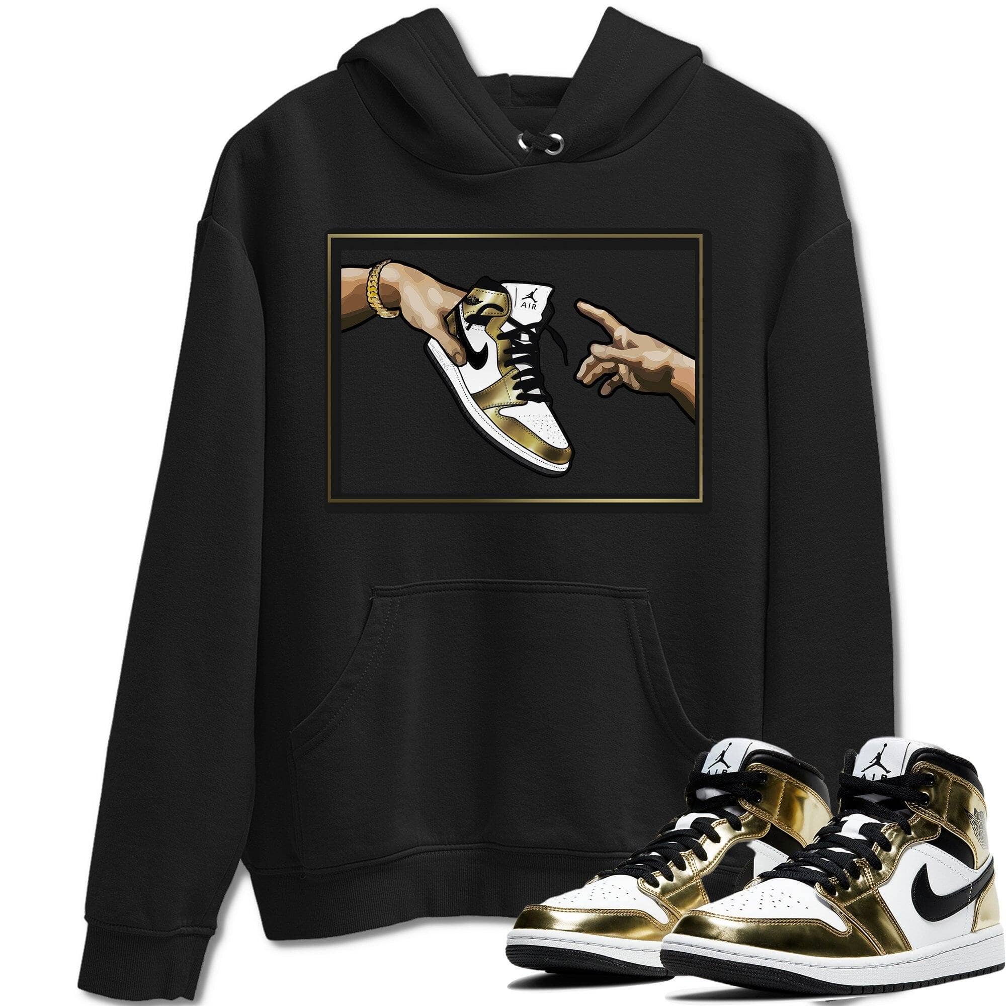 Adam's Creation Unisex Tops - Air Jordan 1 Metallic Gold