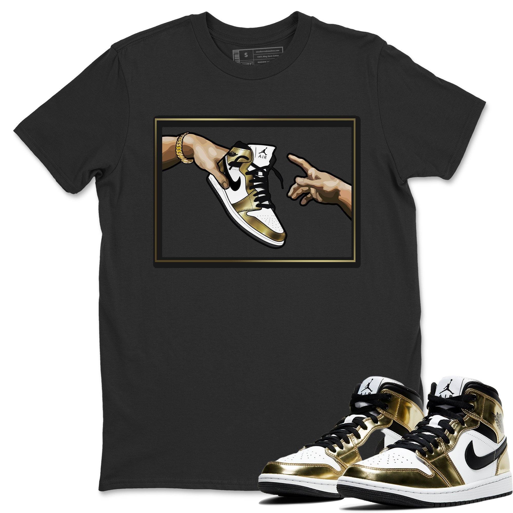 Adam's Creation Unisex Tops - Air Jordan 1 Metallic Gold
