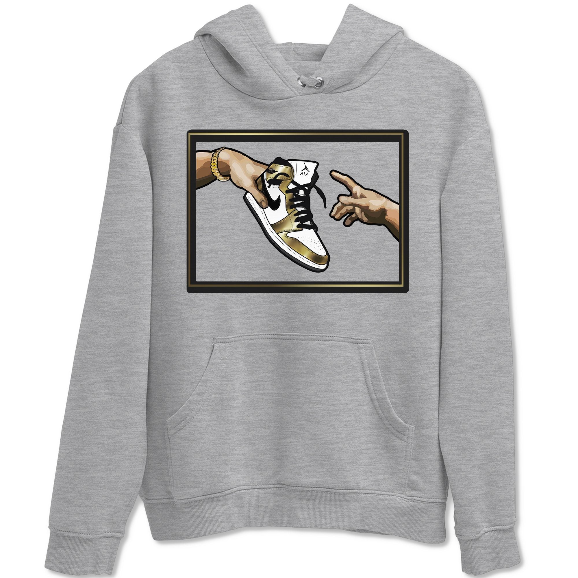 Adam's Creation Unisex Tops - Air Jordan 1 Metallic Gold