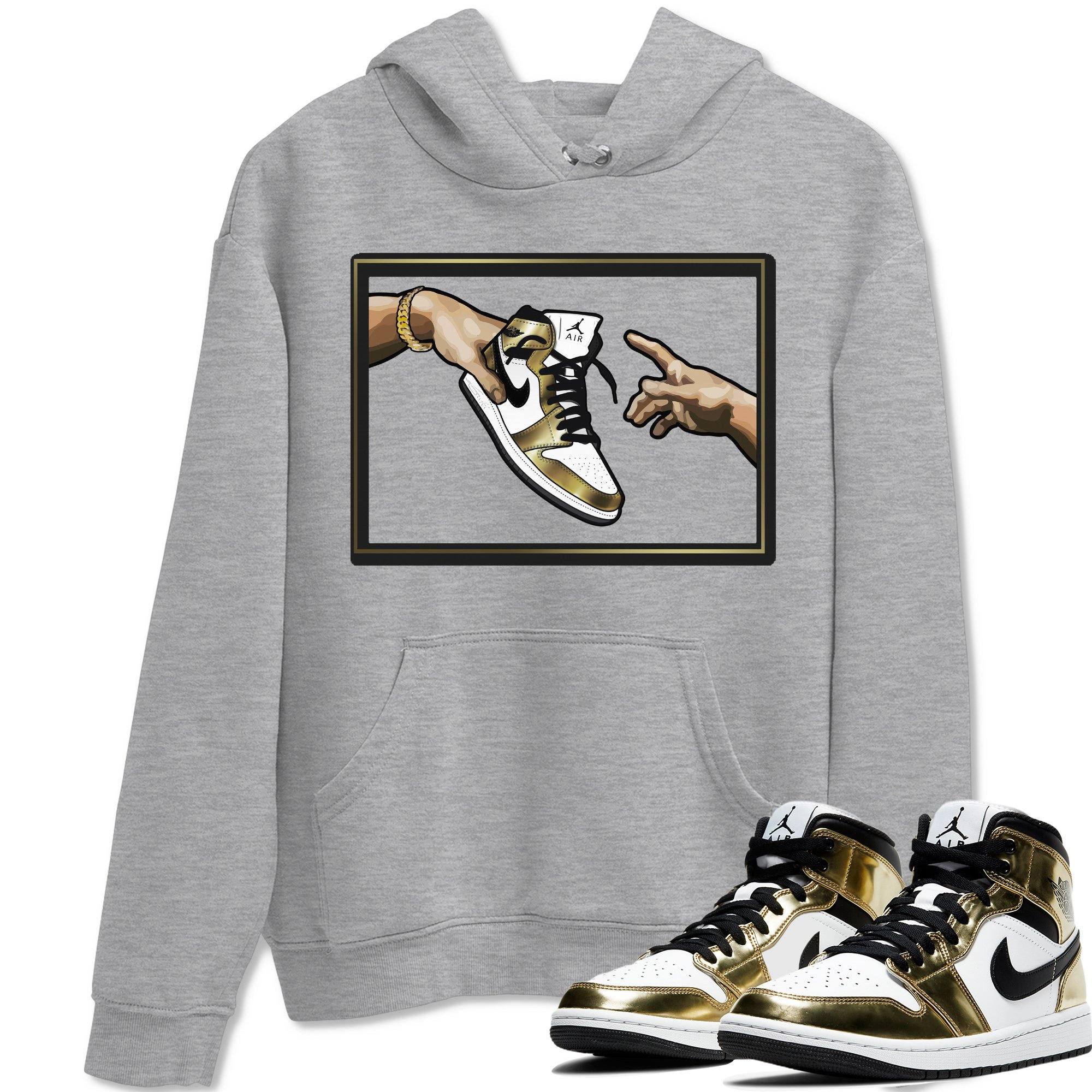 Adam's Creation Unisex Tops - Air Jordan 1 Metallic Gold