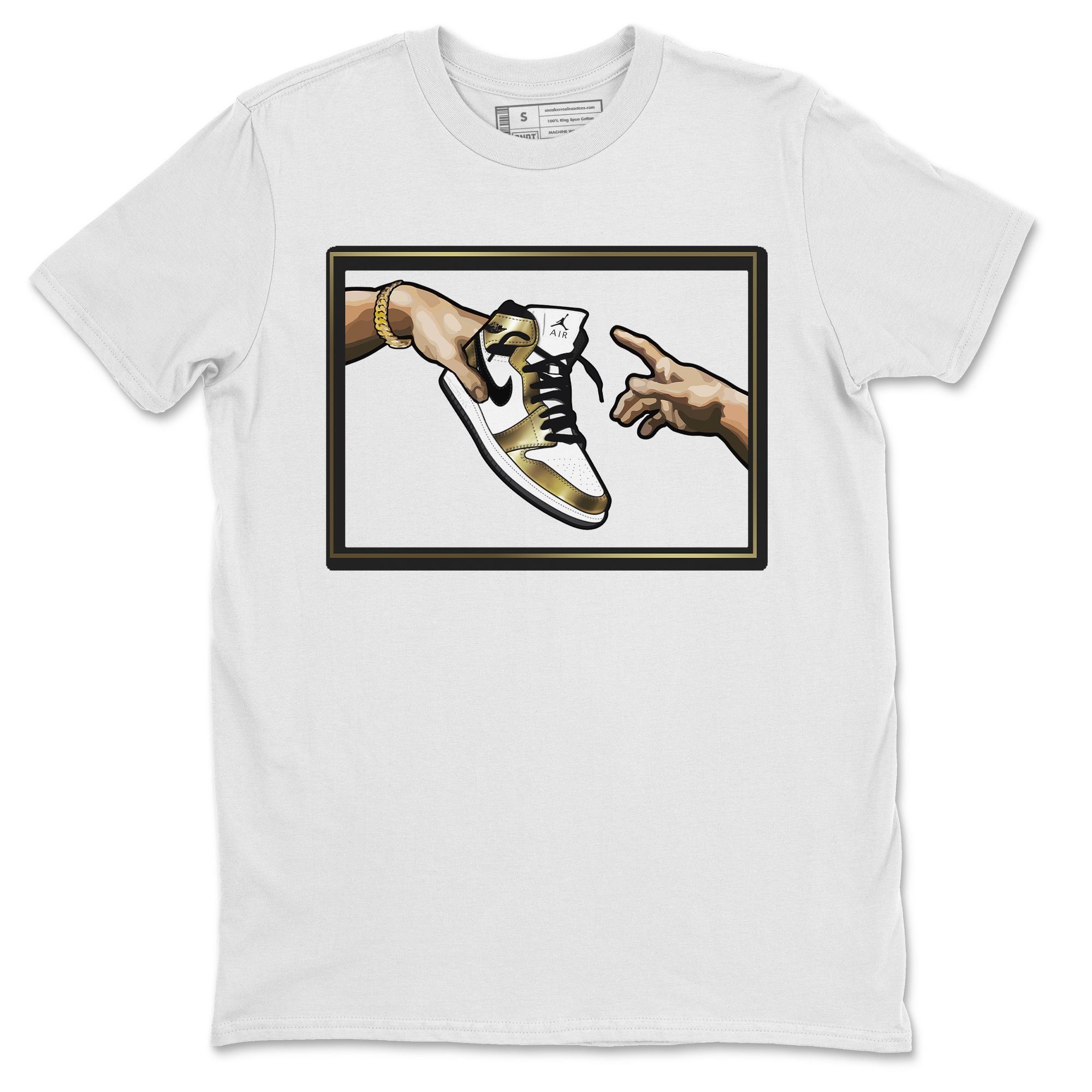 Adam's Creation Unisex Tops - Air Jordan 1 Metallic Gold