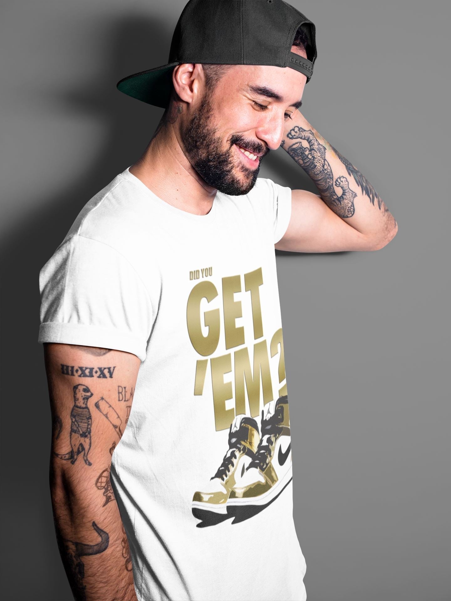 Did You Get 'Em Unisex Tops - Air Jordan 1 Metallic Gold