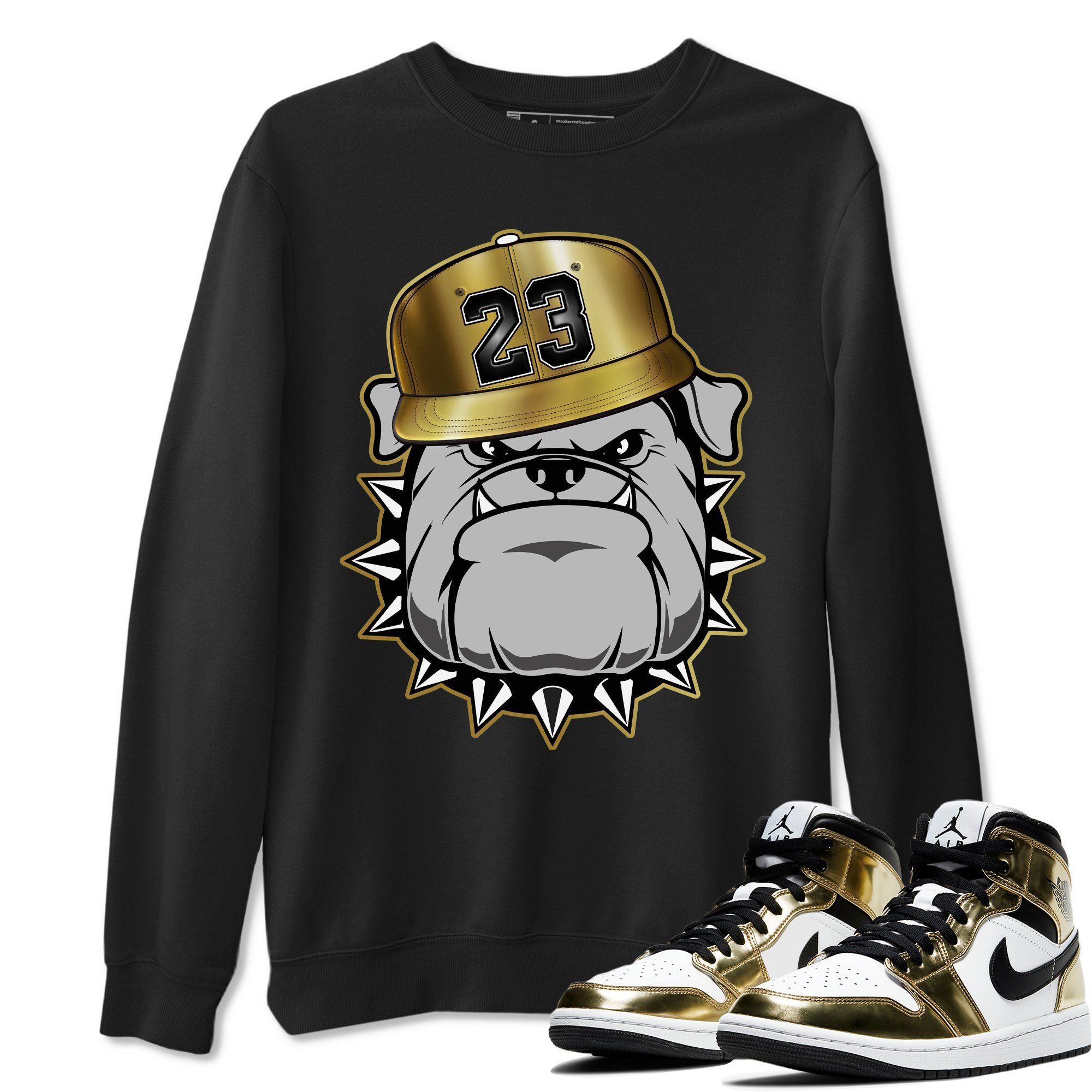 English Bulldog Unisex Tops - Air Jordan 1 Metallic Gold