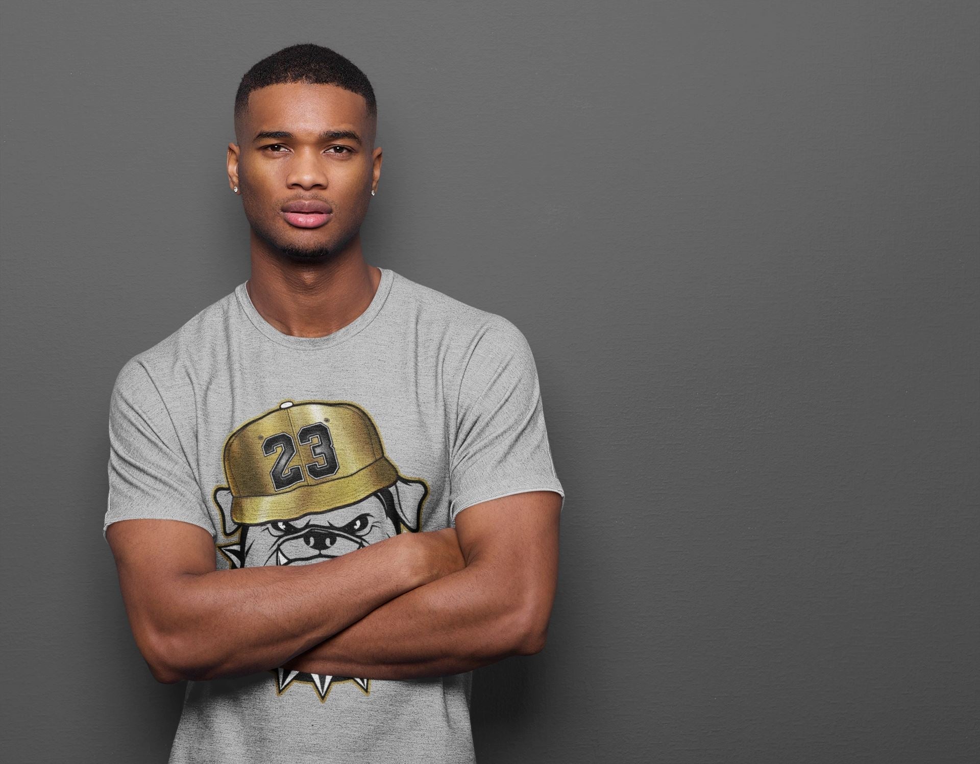 English Bulldog Unisex Tops - Air Jordan 1 Metallic Gold