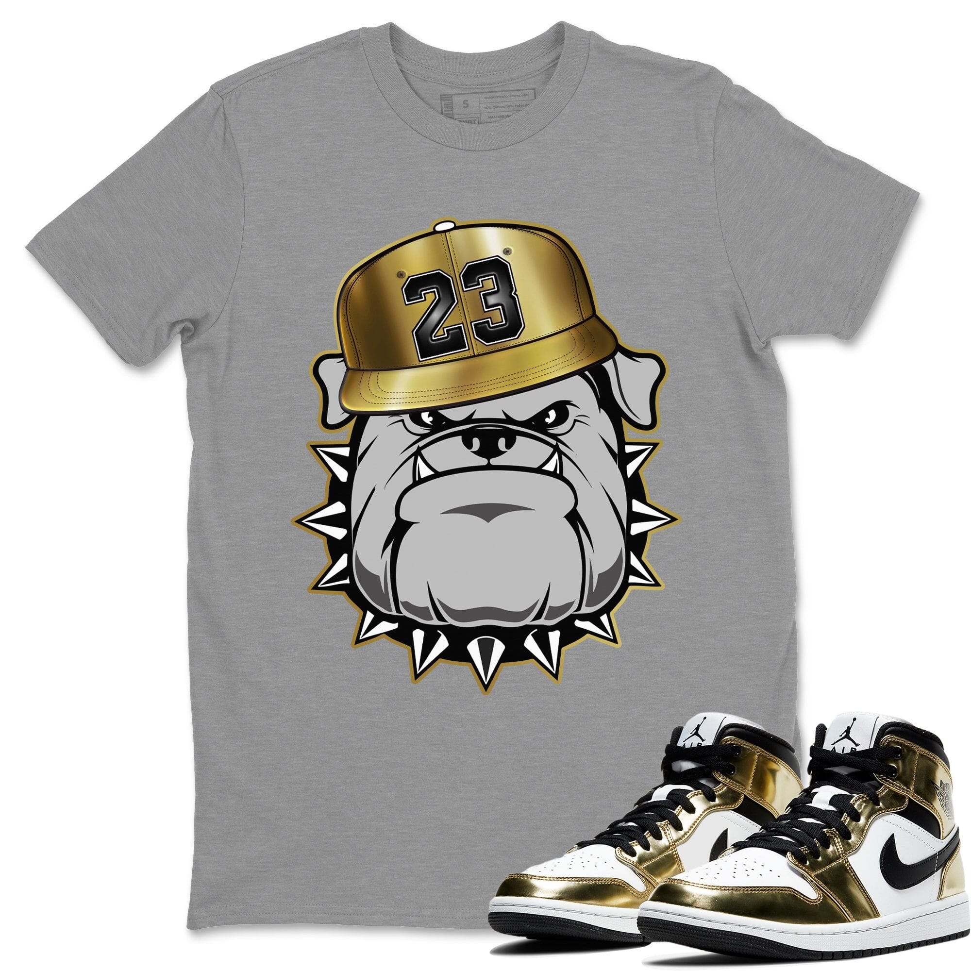 English Bulldog Unisex Tops - Air Jordan 1 Metallic Gold