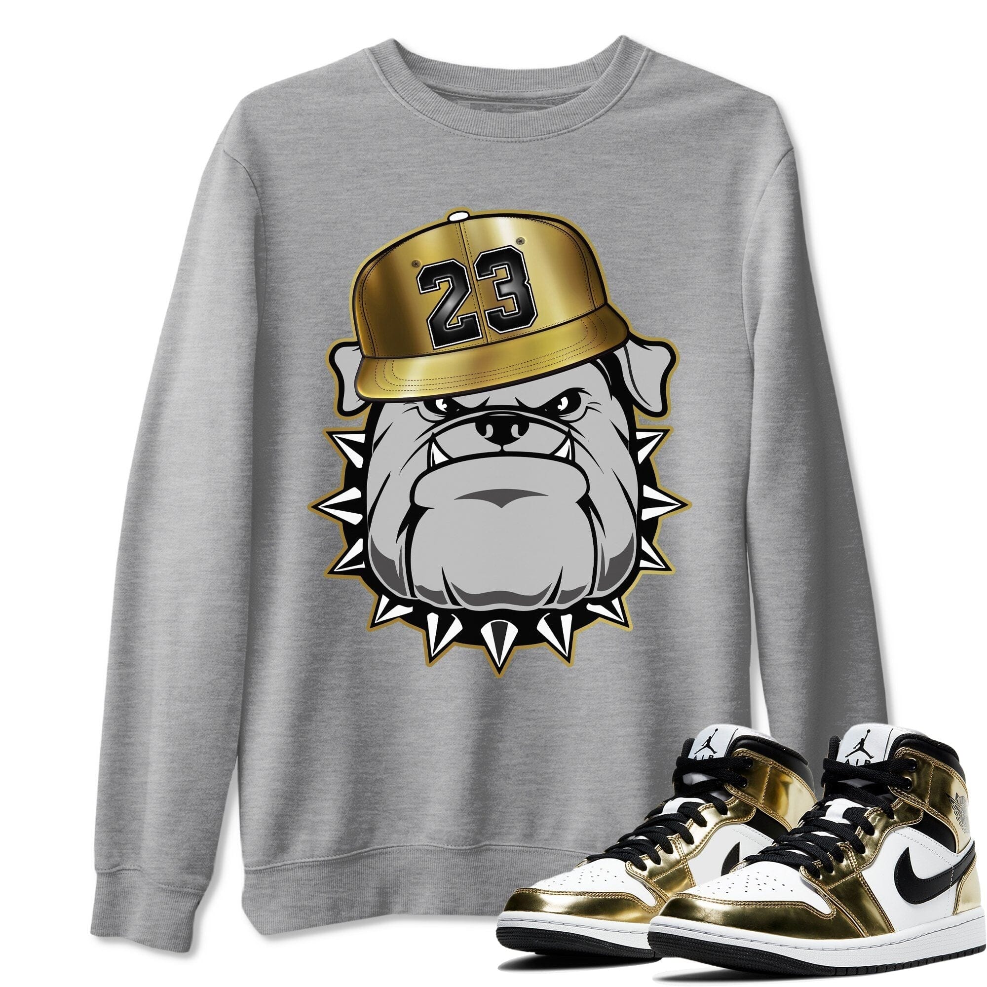 English Bulldog Unisex Tops - Air Jordan 1 Metallic Gold