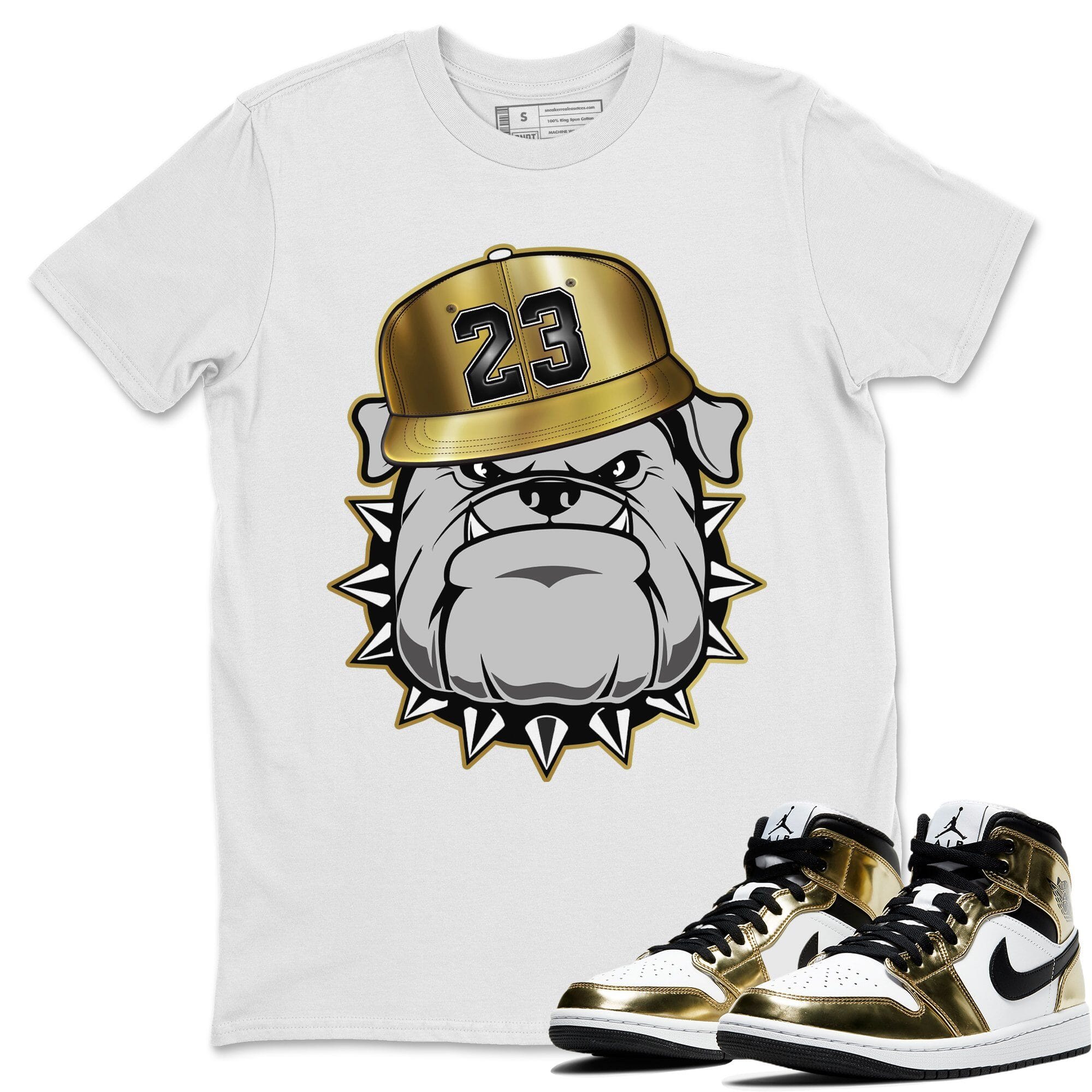 English Bulldog Unisex Tops - Air Jordan 1 Metallic Gold