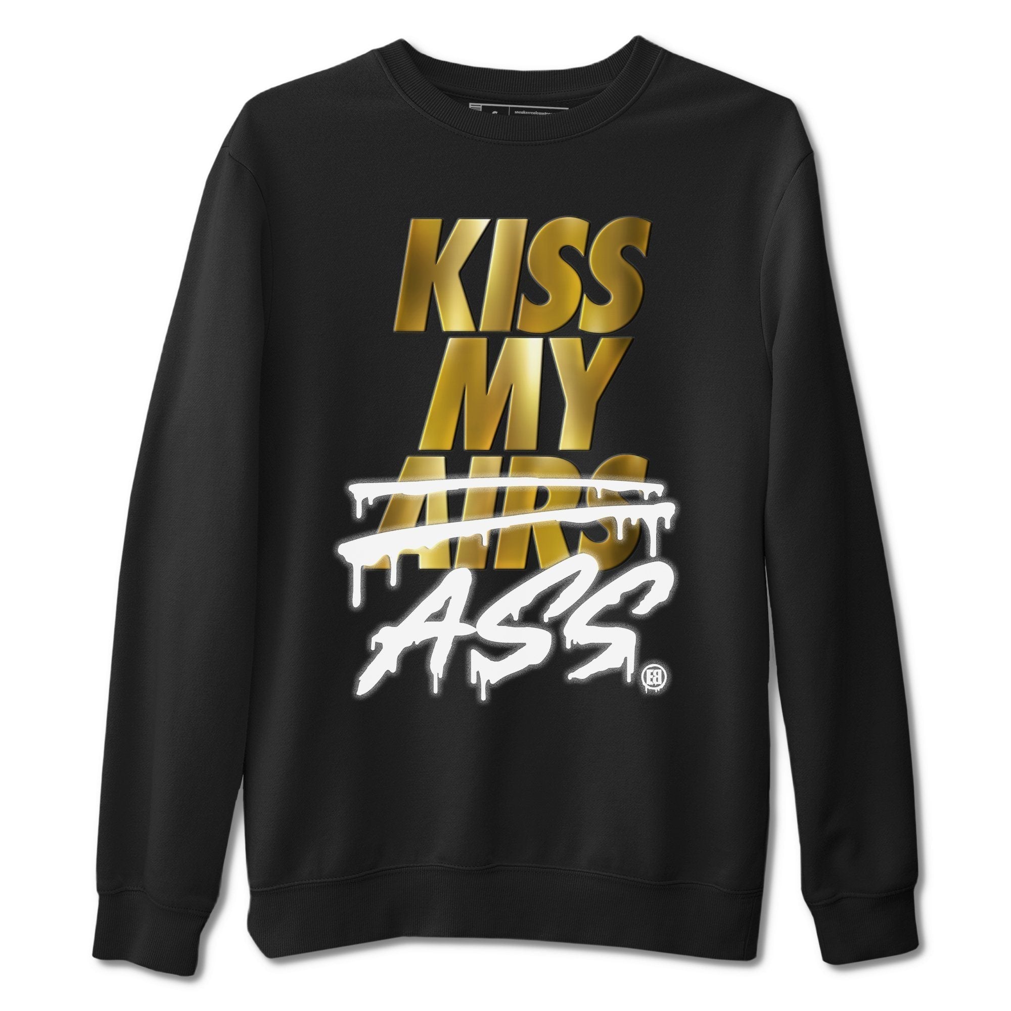 Kiss My Ass Unisex Tops - Air Jordan 1 Metallic Gold