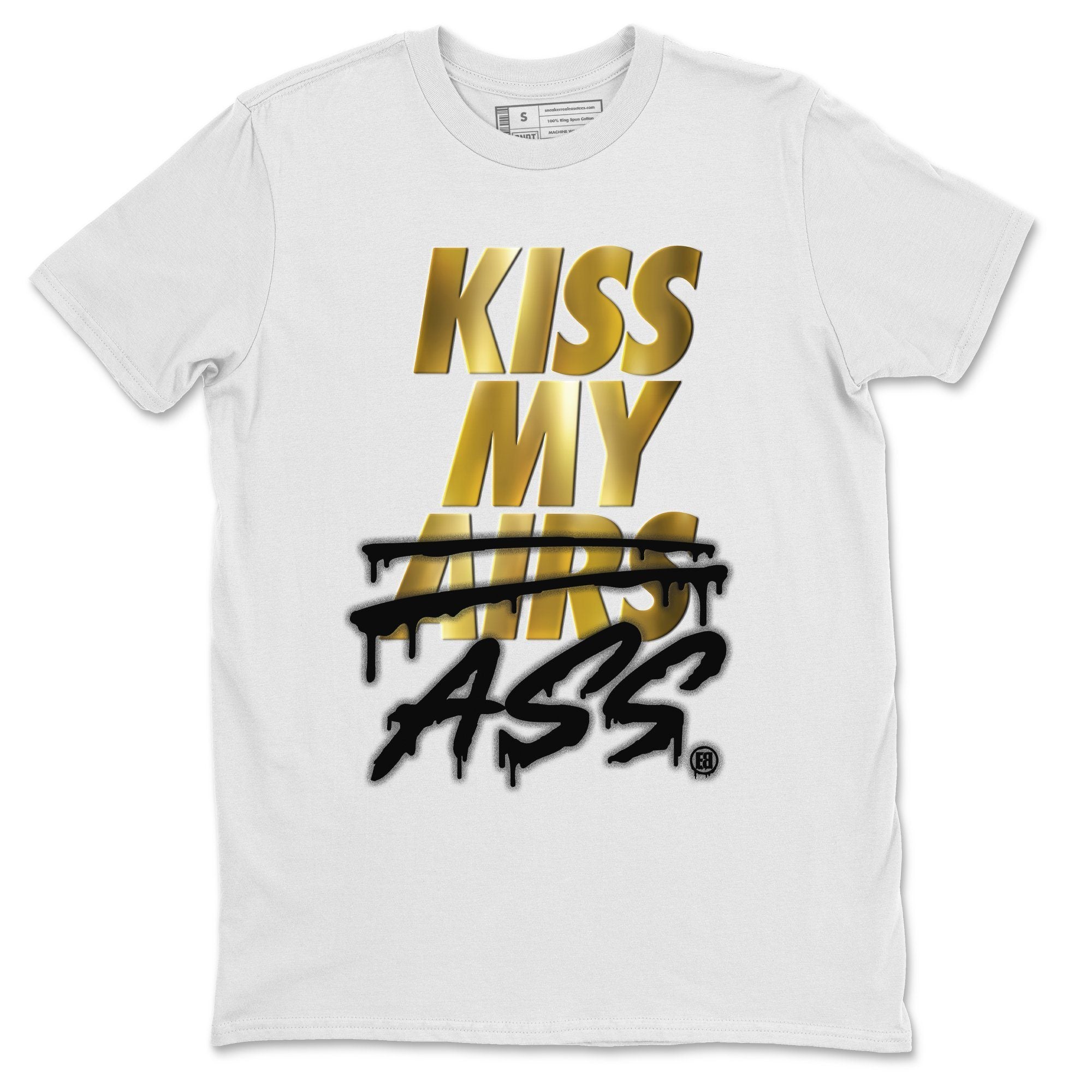 Kiss My Ass Unisex Tops - Air Jordan 1 Metallic Gold