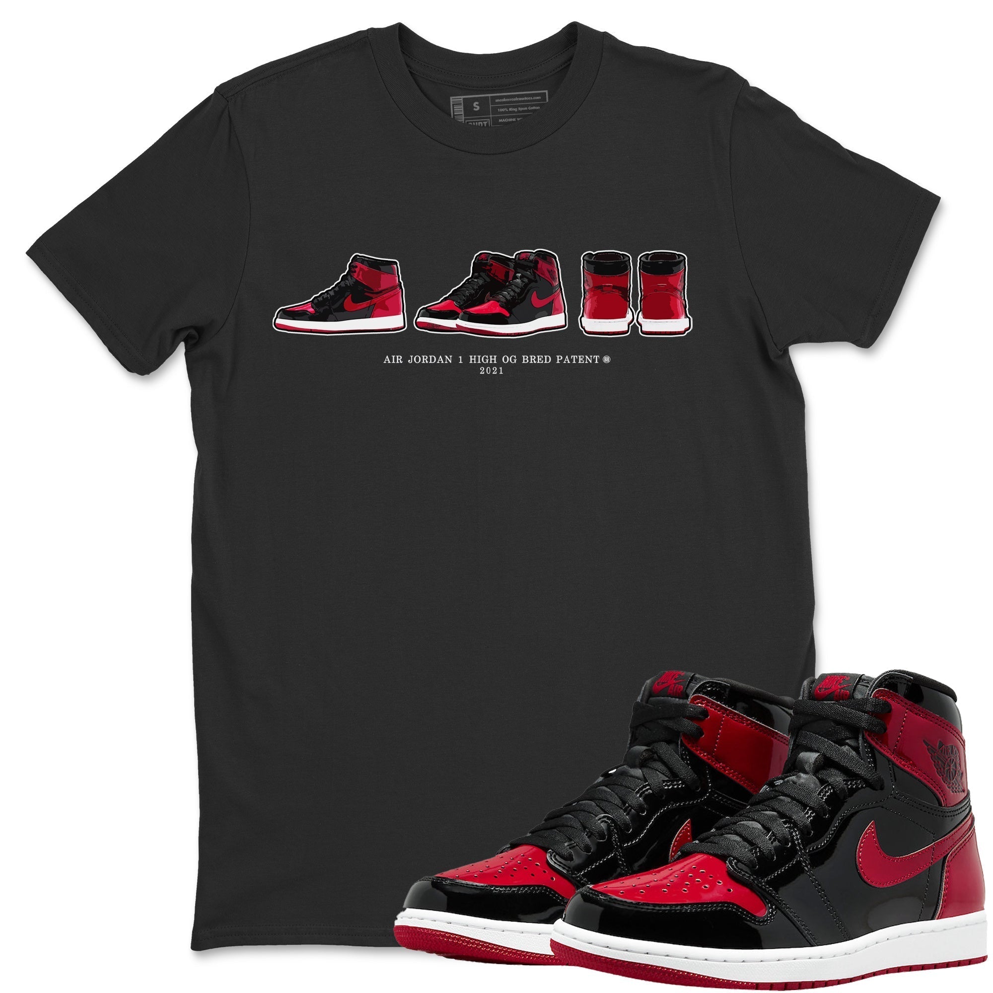 snkmatch Prelude Unisex Tops - Air Jordan 1 Bred Patent
