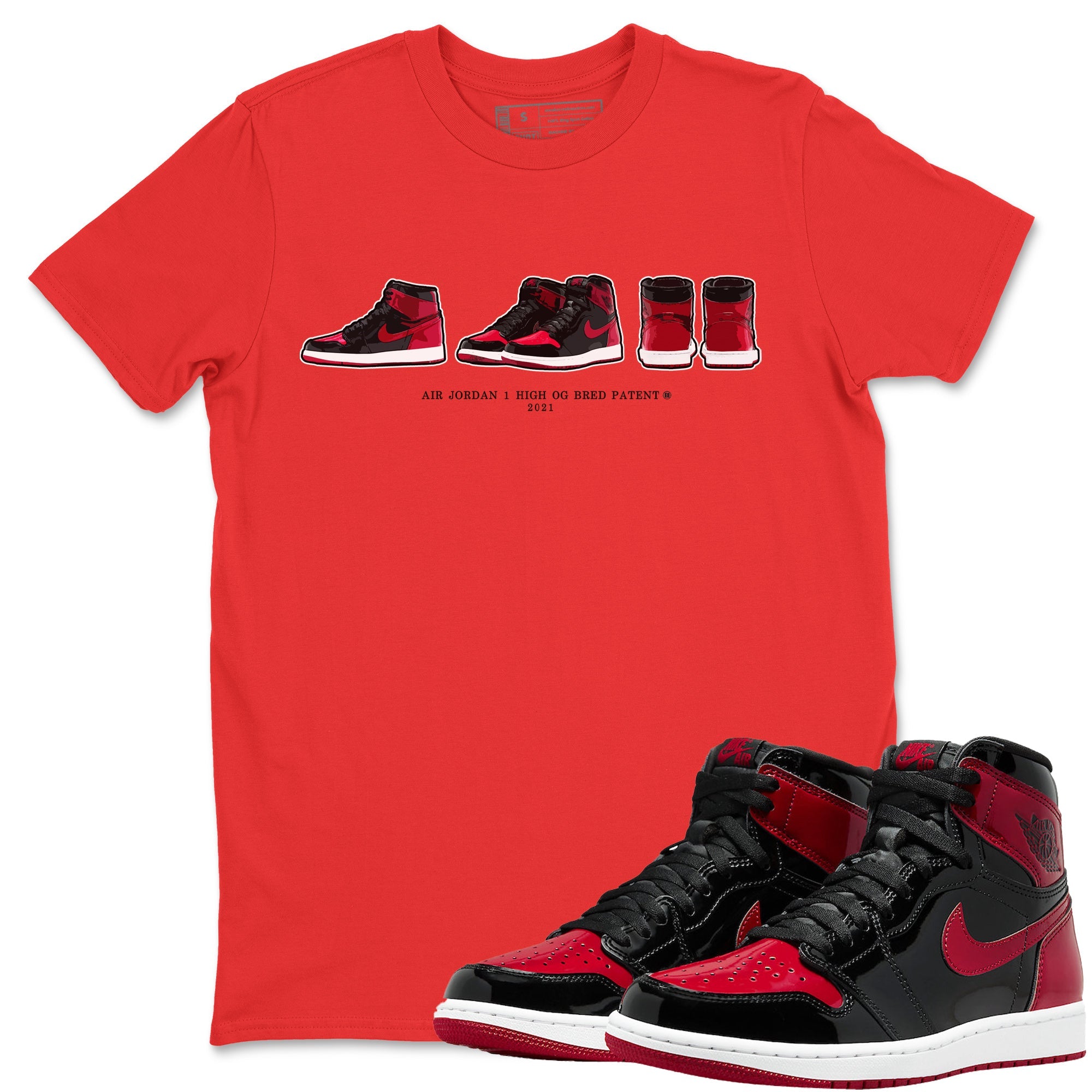 snkmatch Prelude Unisex Tops - Air Jordan 1 Bred Patent
