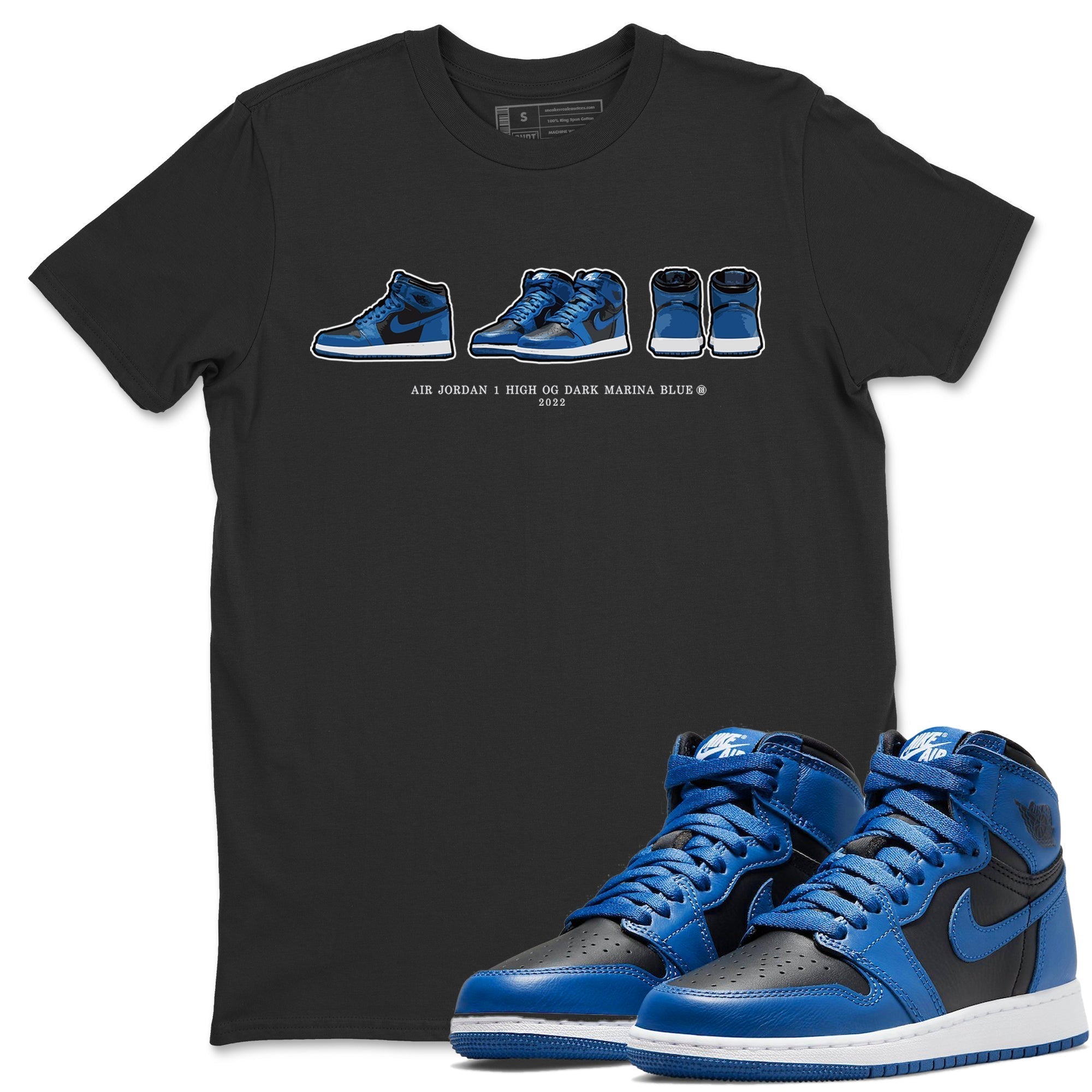 snkmatch Prelude Unisex Tops - Air Jordan 1 Dark Marina Blue