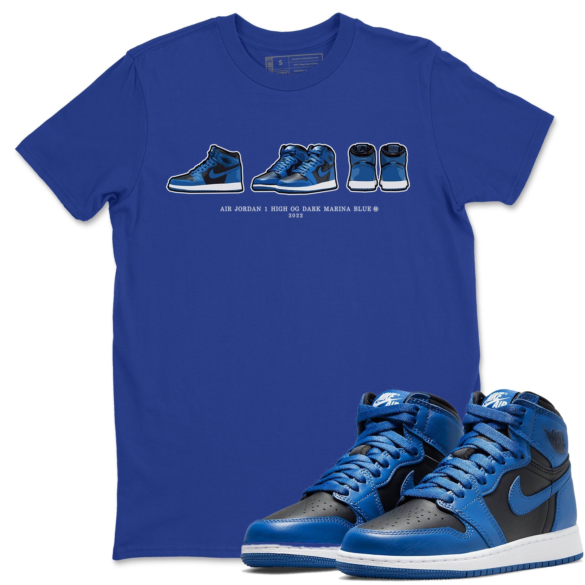 snkmatch Prelude Unisex Tops - Air Jordan 1 Dark Marina Blue