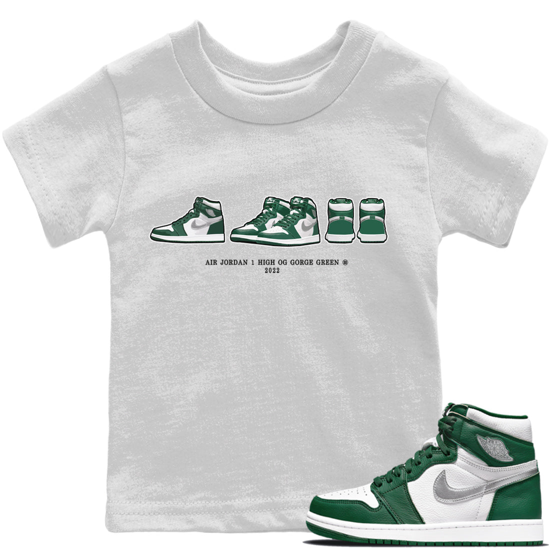 snkmatch Prelude Kids Tops - Air Jordan 1 Gorge Green