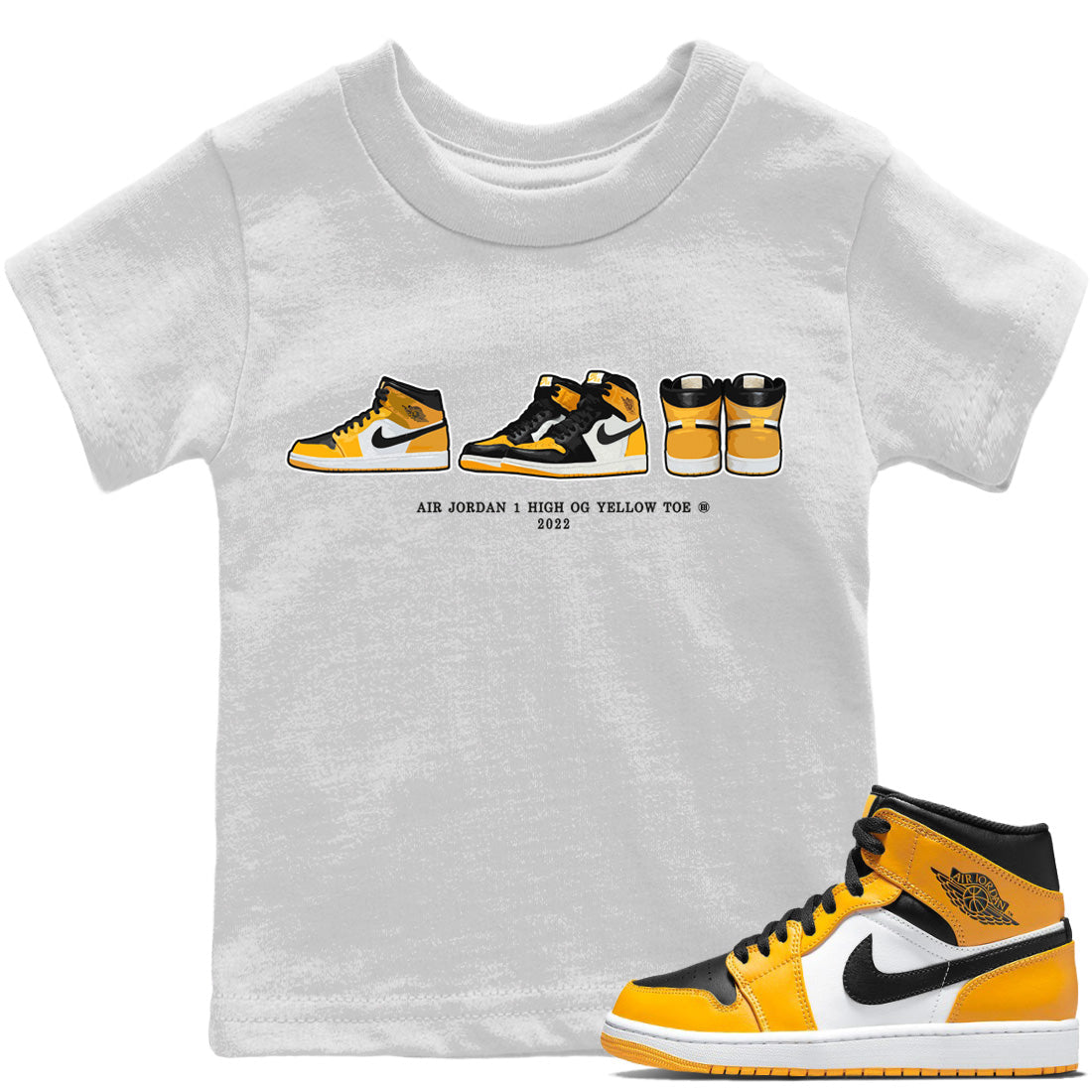 snkmatch Prelude Kids Tops - Air Jordan 1 Yellow Toe