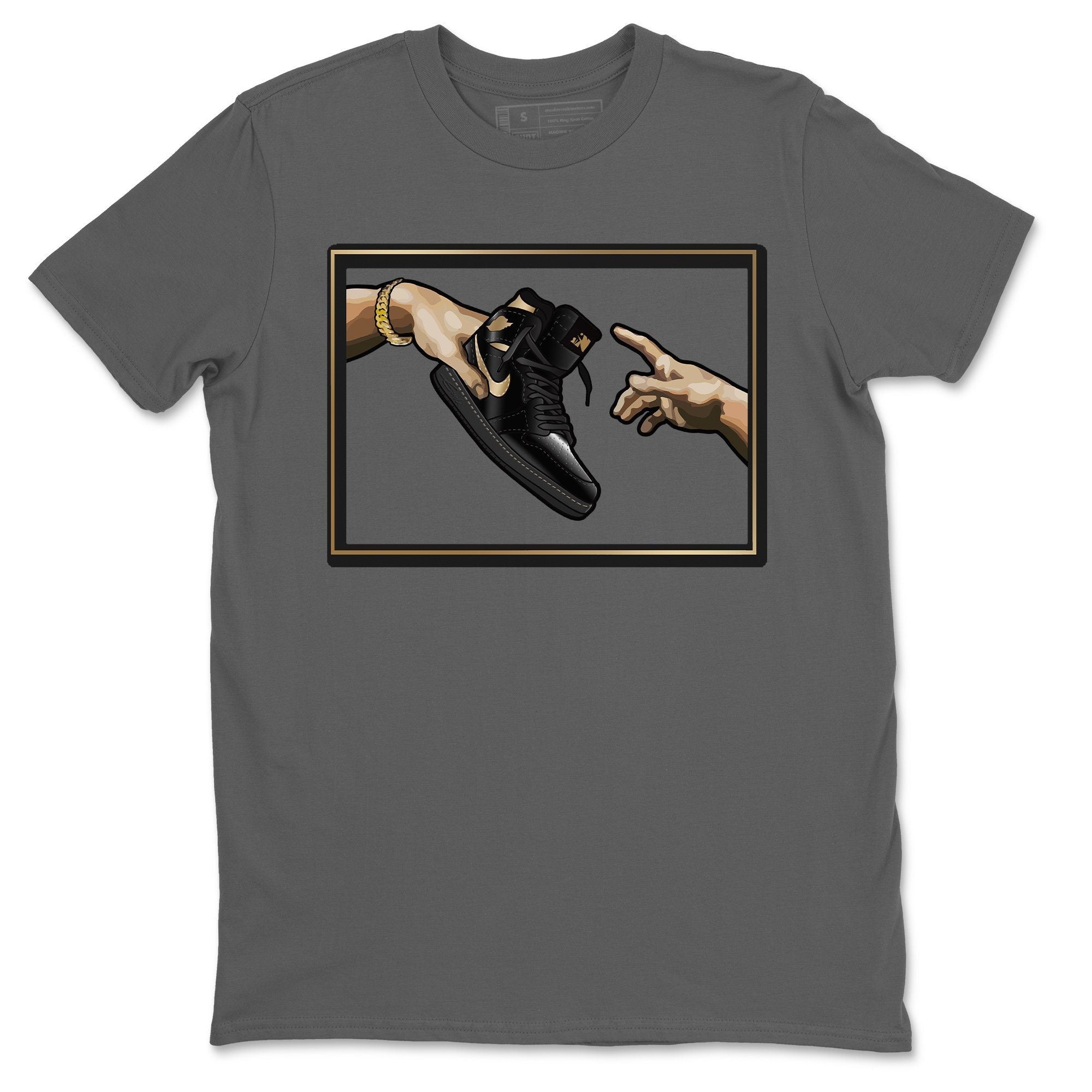 Adam's Creation Unisex Tops - Air Jordan 1 Black Metallic Gold